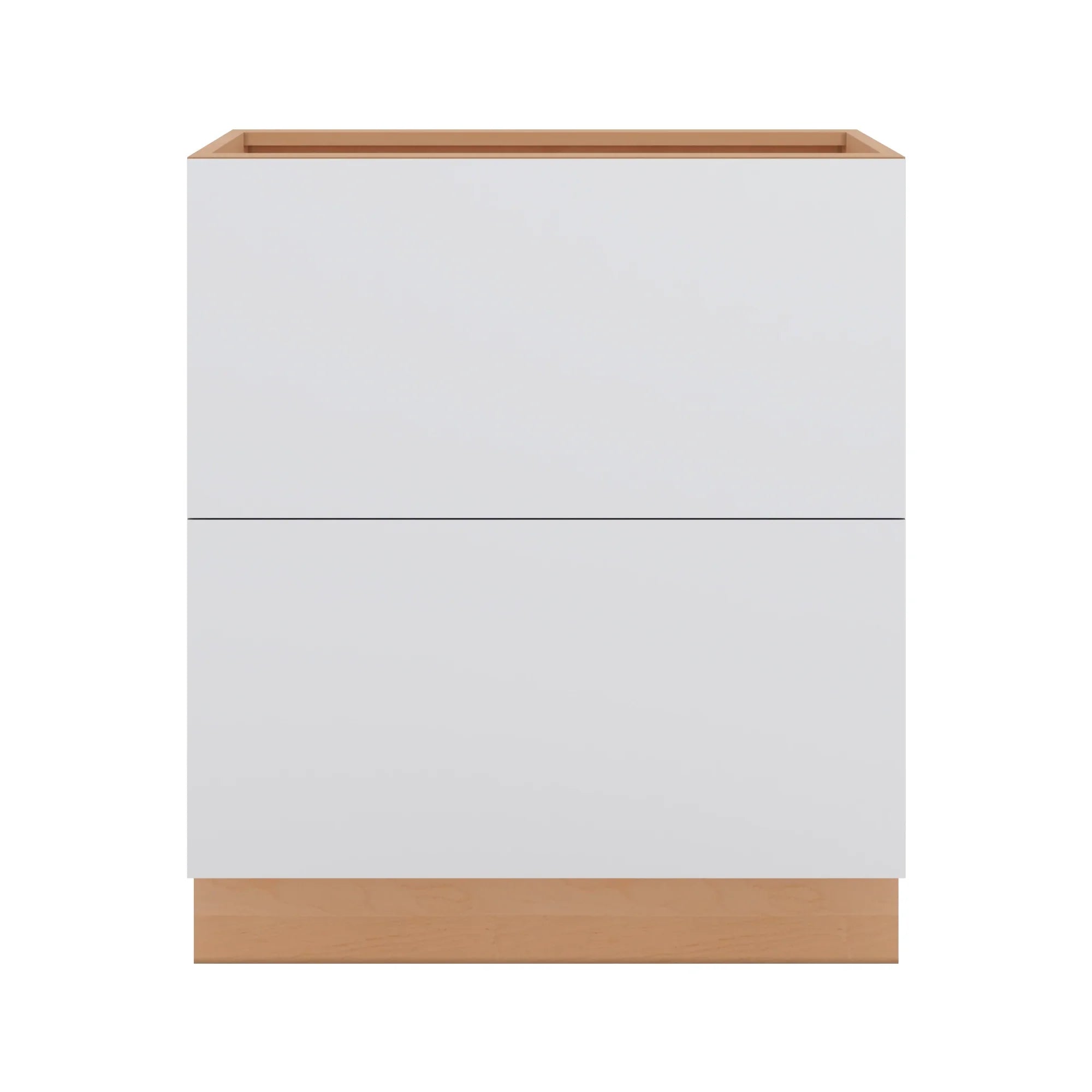 Modernform Cabinet Matte White 30" W X 34 1/2" H X 24" D  2 Drawer Base Cabinet