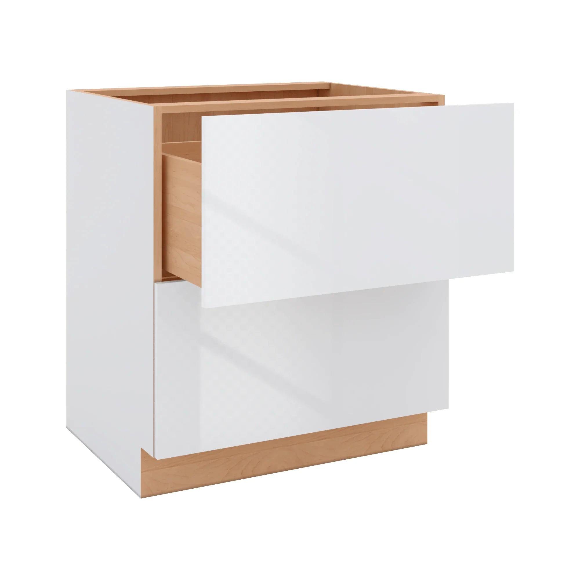 Modernform Cabinet Gloss White 30" W X 34 1/2" H X 24" D  2 Drawer Base Cabinet