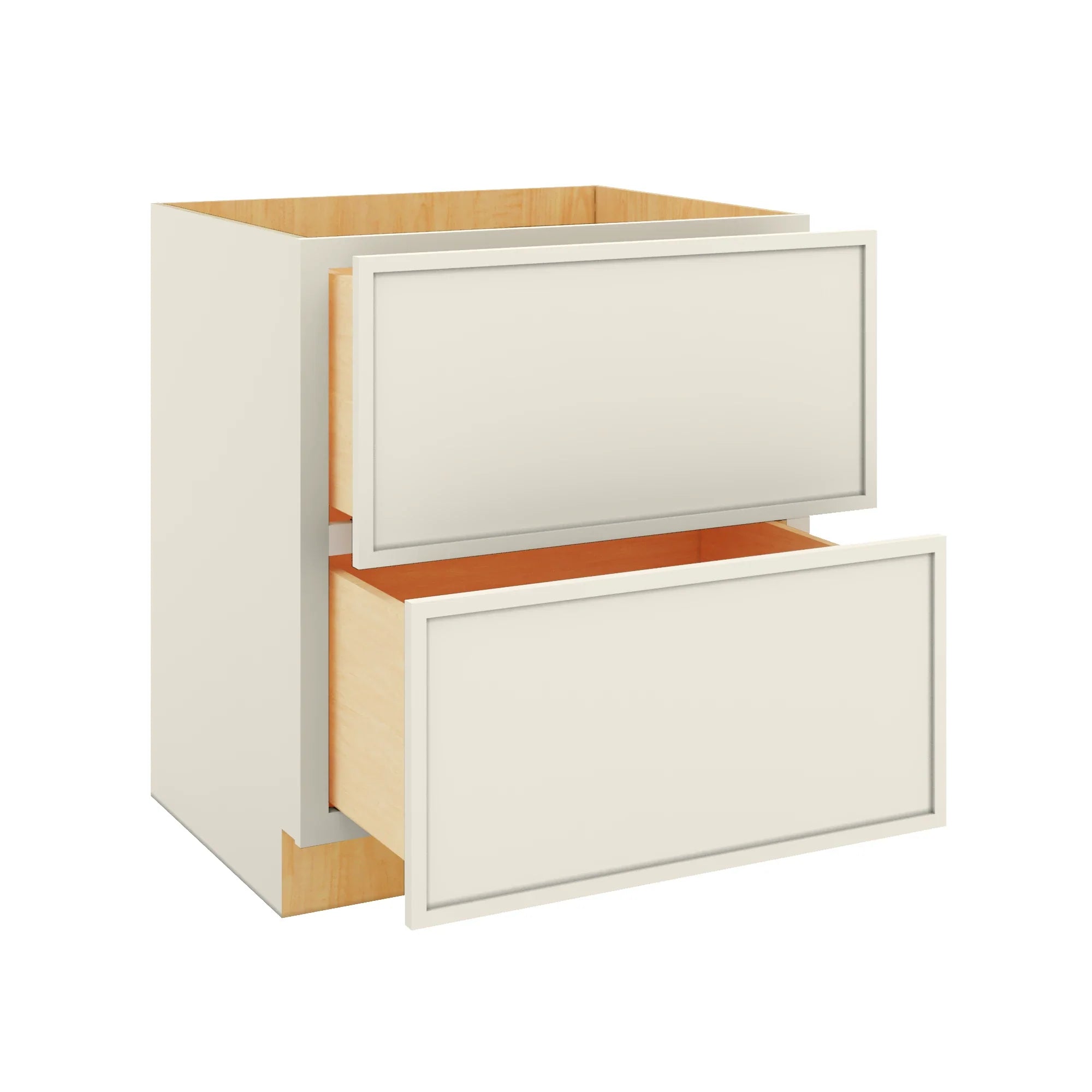Modernform Cabinet Slim Dove White 30" W X 34 1/2" H X 24" D  2 Drawer Base Cabinet