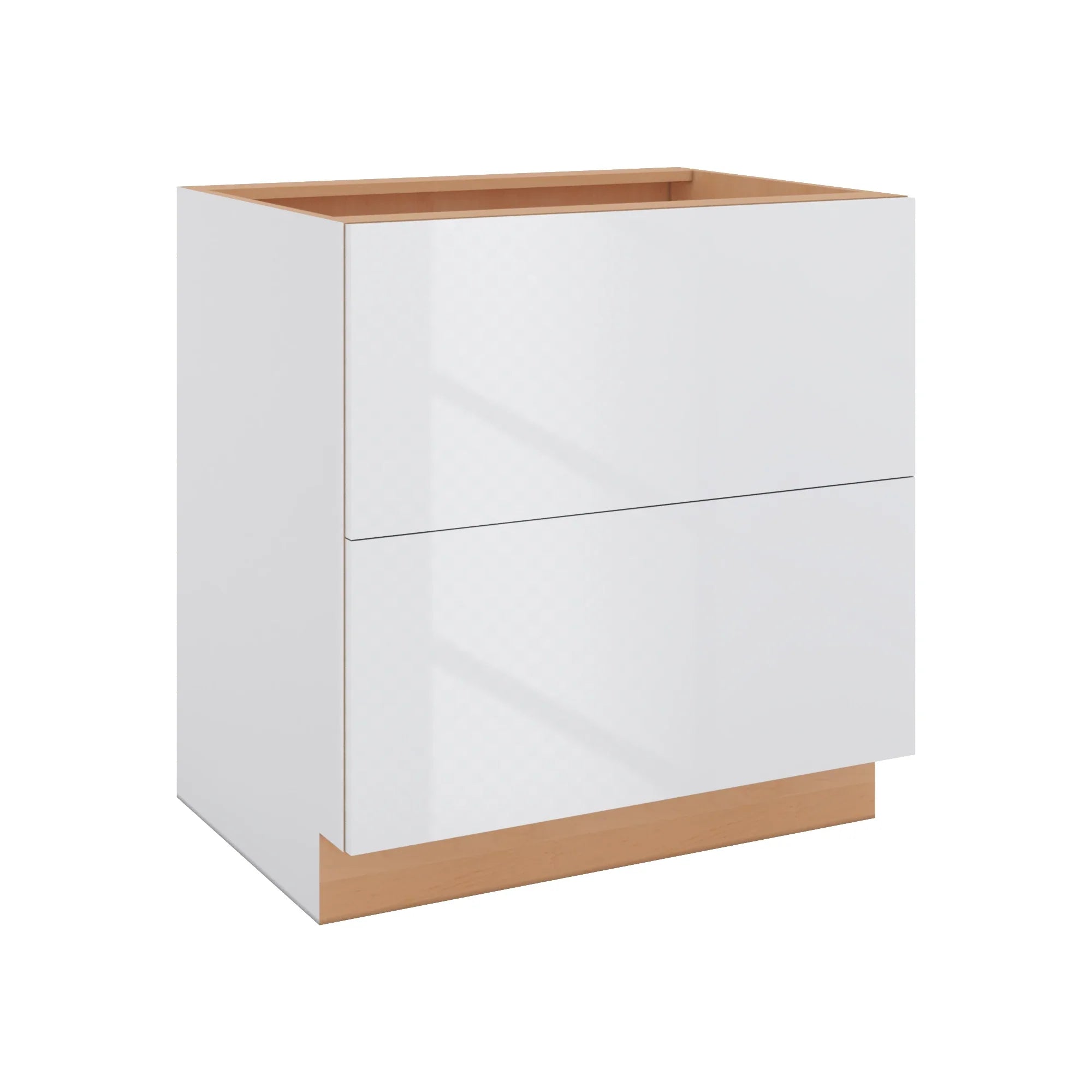 Modernform Cabinet Gloss White 33" W X 34 1/2" H X 24" D  2 Drawer Base Cabinet
