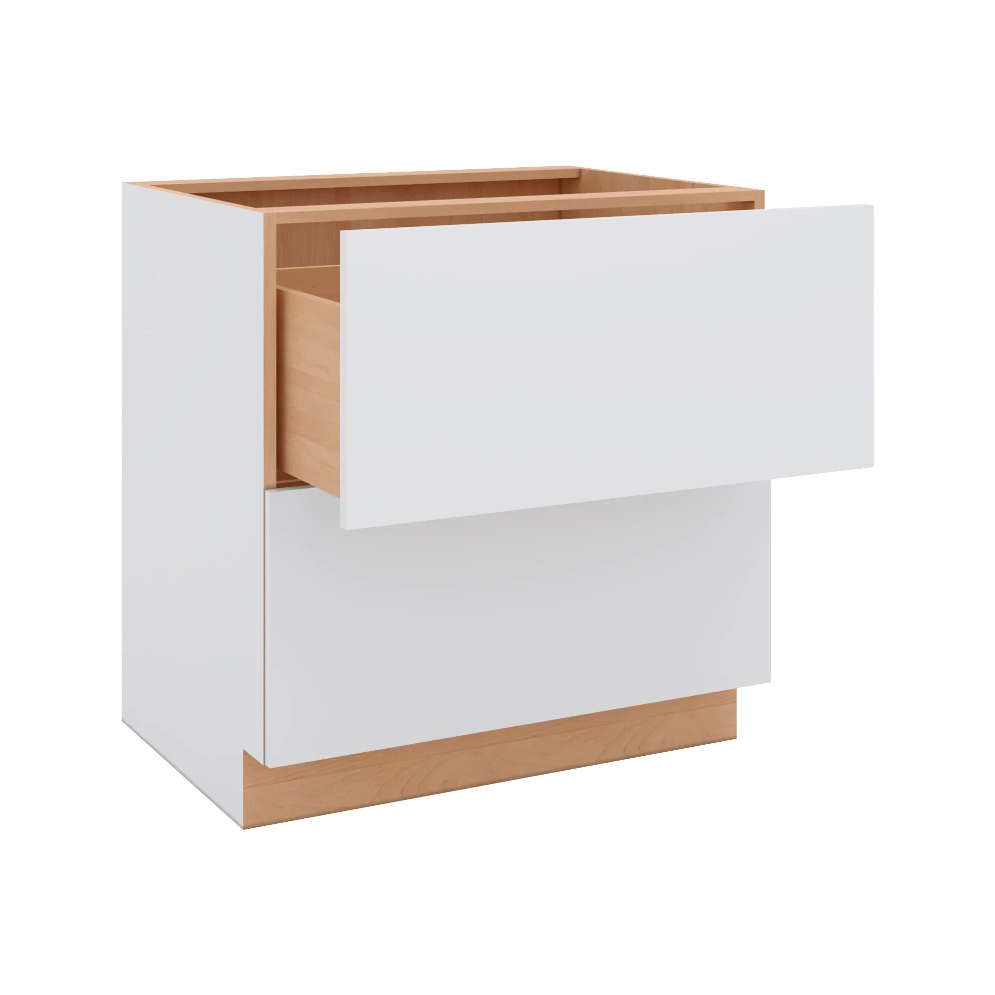 Modernform Cabinet Matte White 33" W X 34 1/2" H X 24" D  2 Drawer Base Cabinet