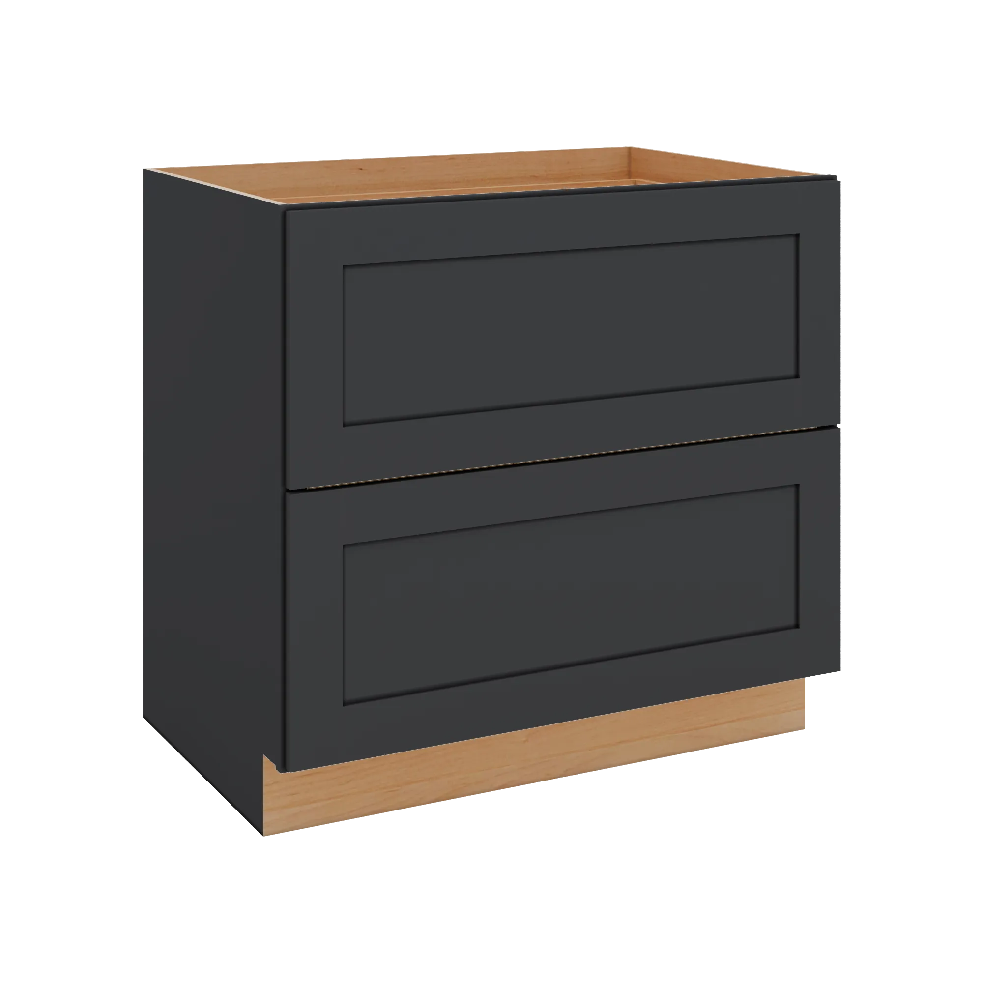 Modernform Cabinet Onyx Black Shaker 36" W X 34 1/2" H X 24" D  2 Drawer Base Cabinet