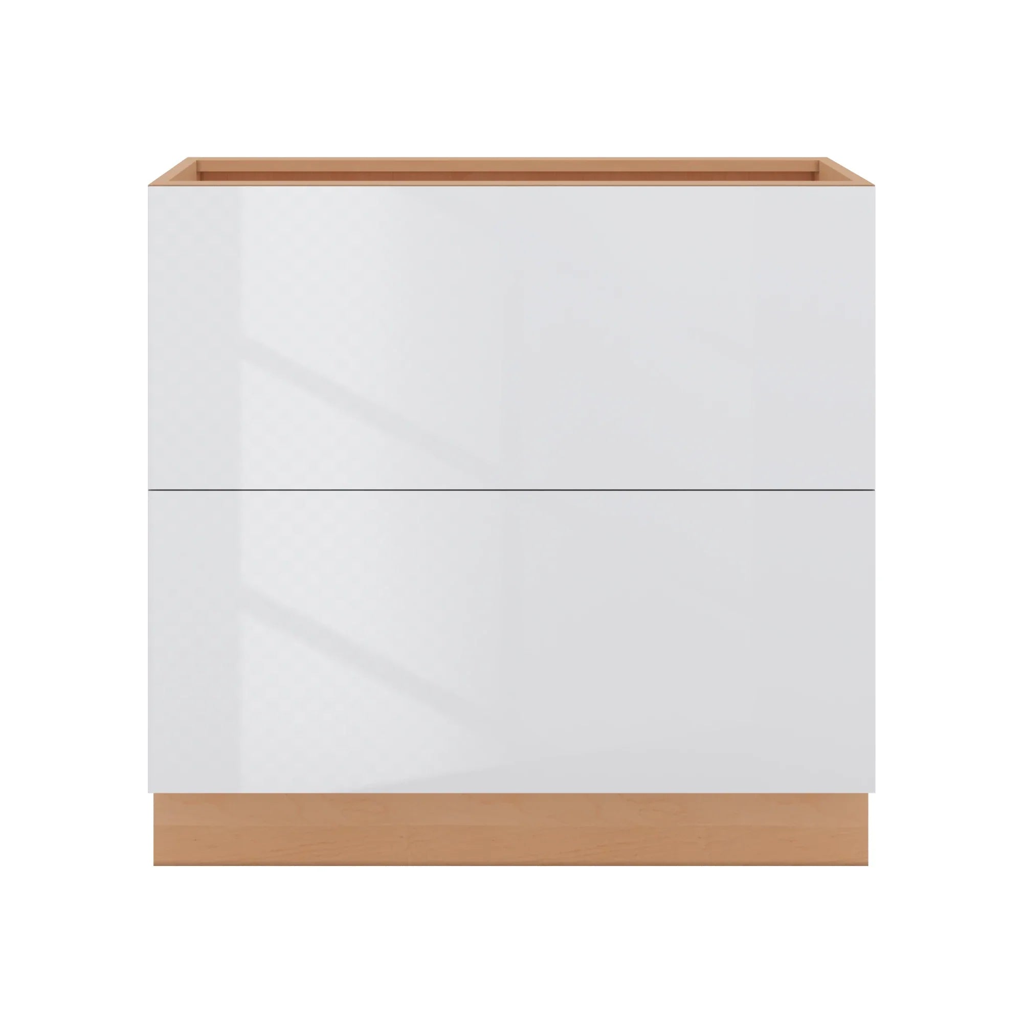Modernform Cabinet Gloss White 36" W X 34 1/2" H X 24" D  2 Drawer Base Cabinet