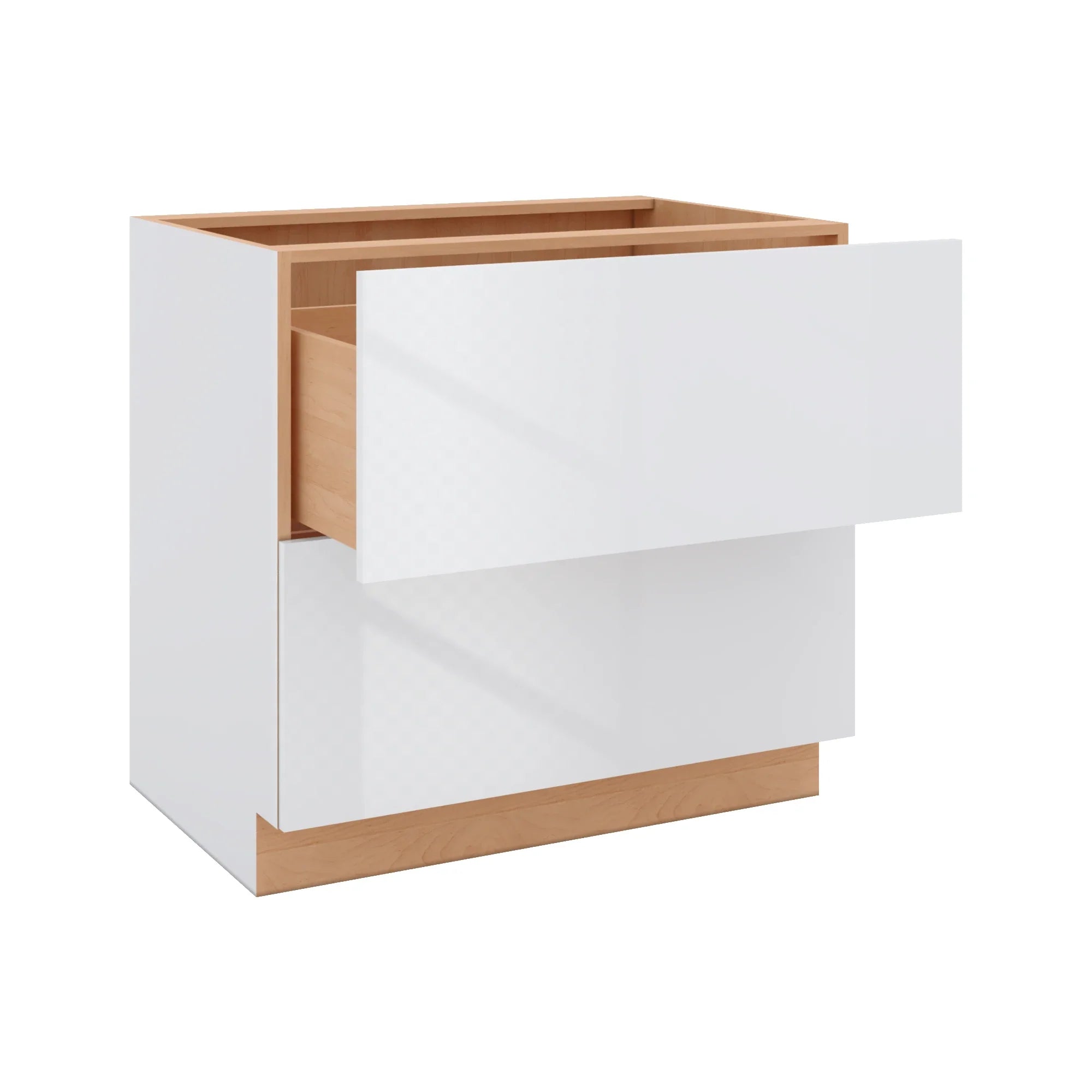 Modernform Cabinet Gloss White 36" W X 34 1/2" H X 24" D  2 Drawer Base Cabinet