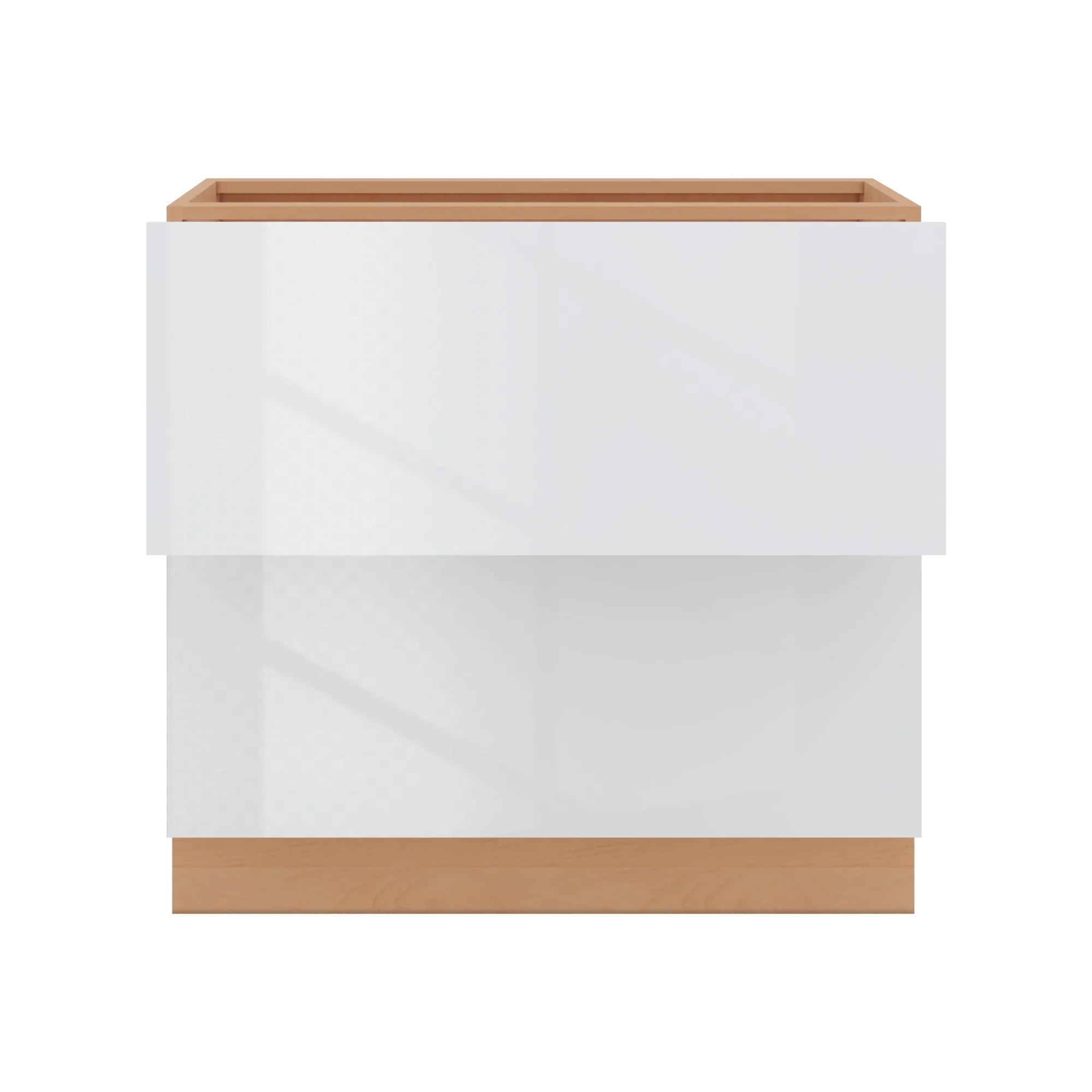 Modernform Cabinet Gloss White 36" W X 34 1/2" H X 24" D  2 Drawer Base Cabinet