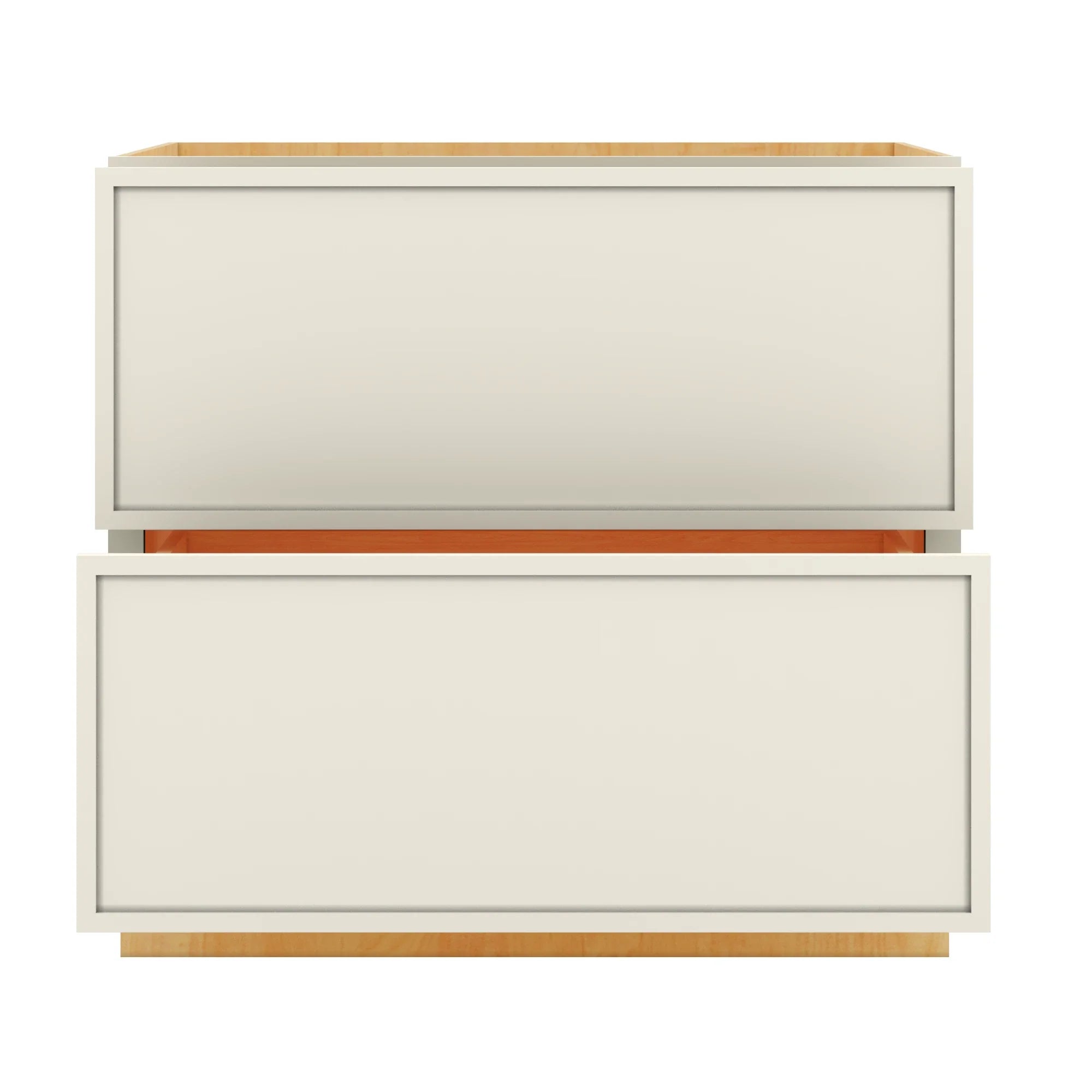 Modernform Cabinet Slim Dove White 36" W X 34 1/2" H X 24" D  2 Drawer Base Cabinet