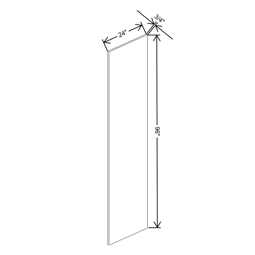 Wolf Classic Grove Opal Paint Refrig Panel - 24"D x 96"H X 3/4"W Plywood Veneer