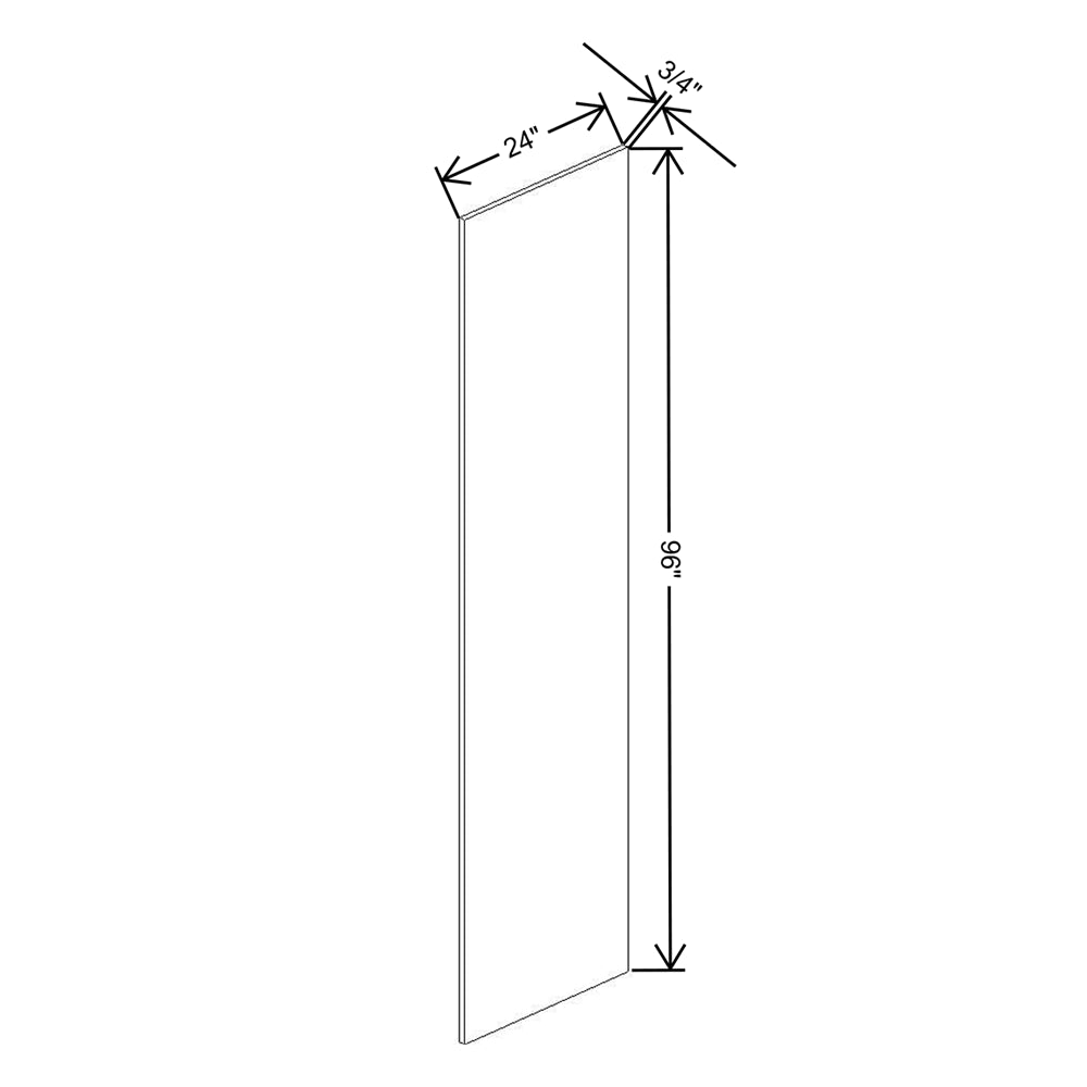 Wolf Classic Dartmouth White Paint Refrig Panel - 24"D x 96"H X 3/4"W Plywood Veneer