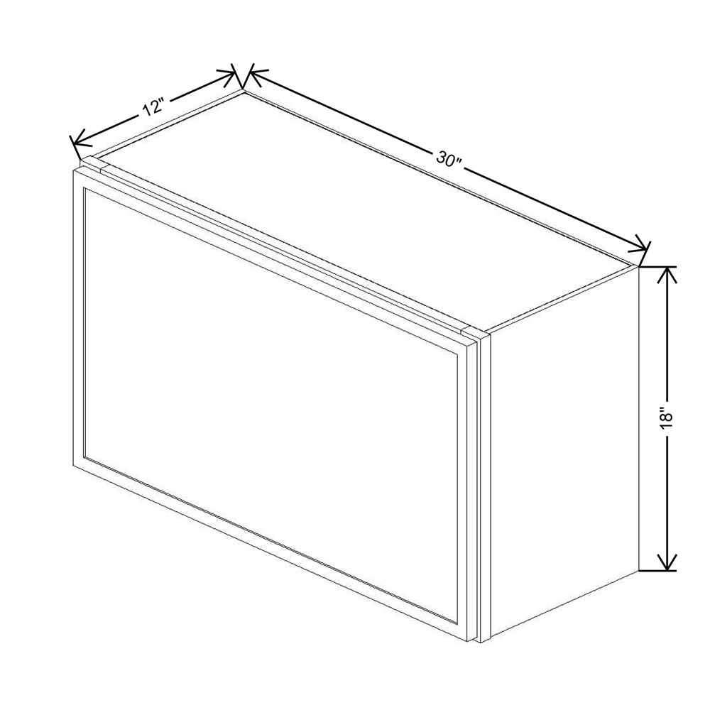 Cubitac Imperial Bergen Latte 30"W X 18"H Horizontal Wall Cabinet