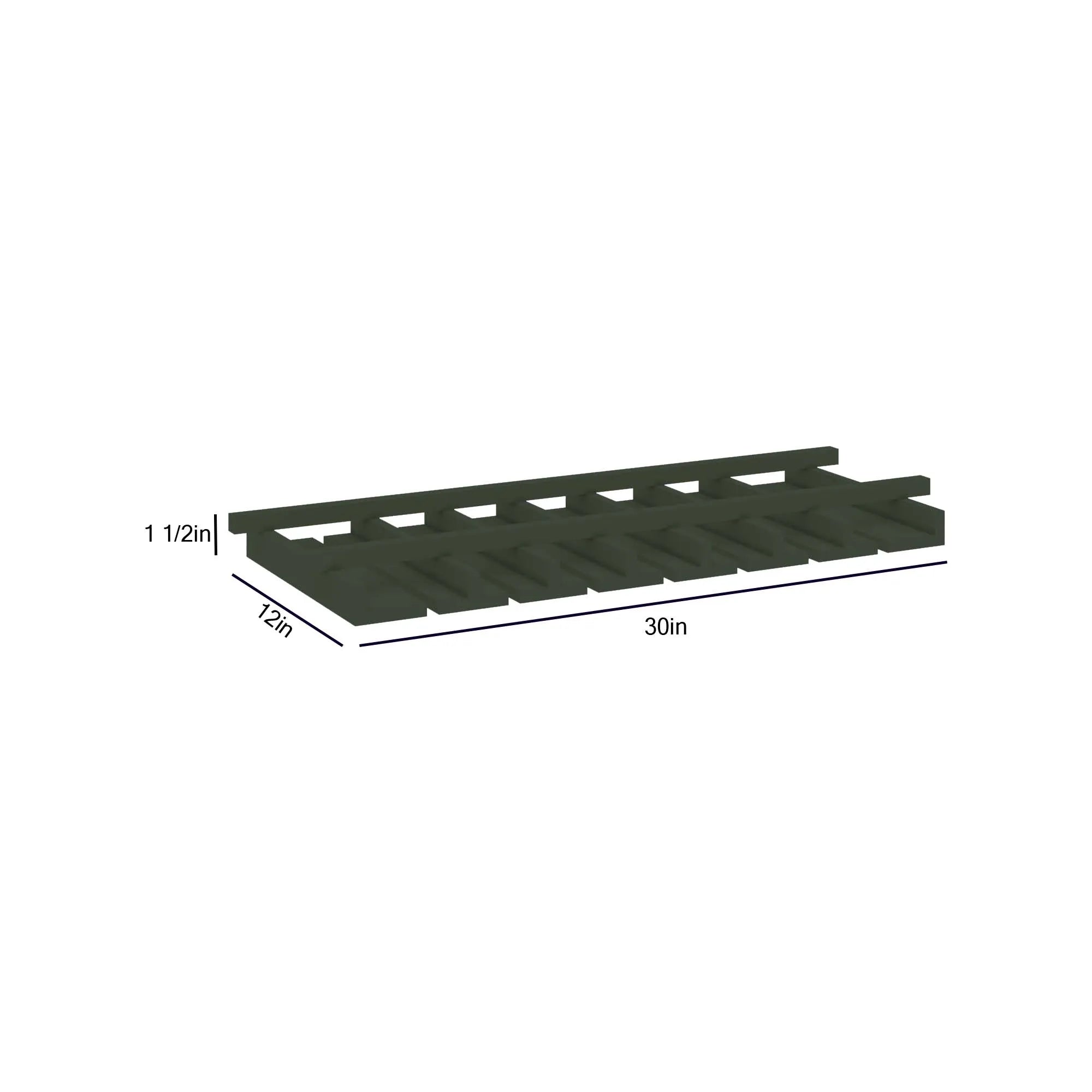 Modernform Cabinet Slim Sage Green 30" W X 1 1/2" H X 12" D Wall Glass Rack