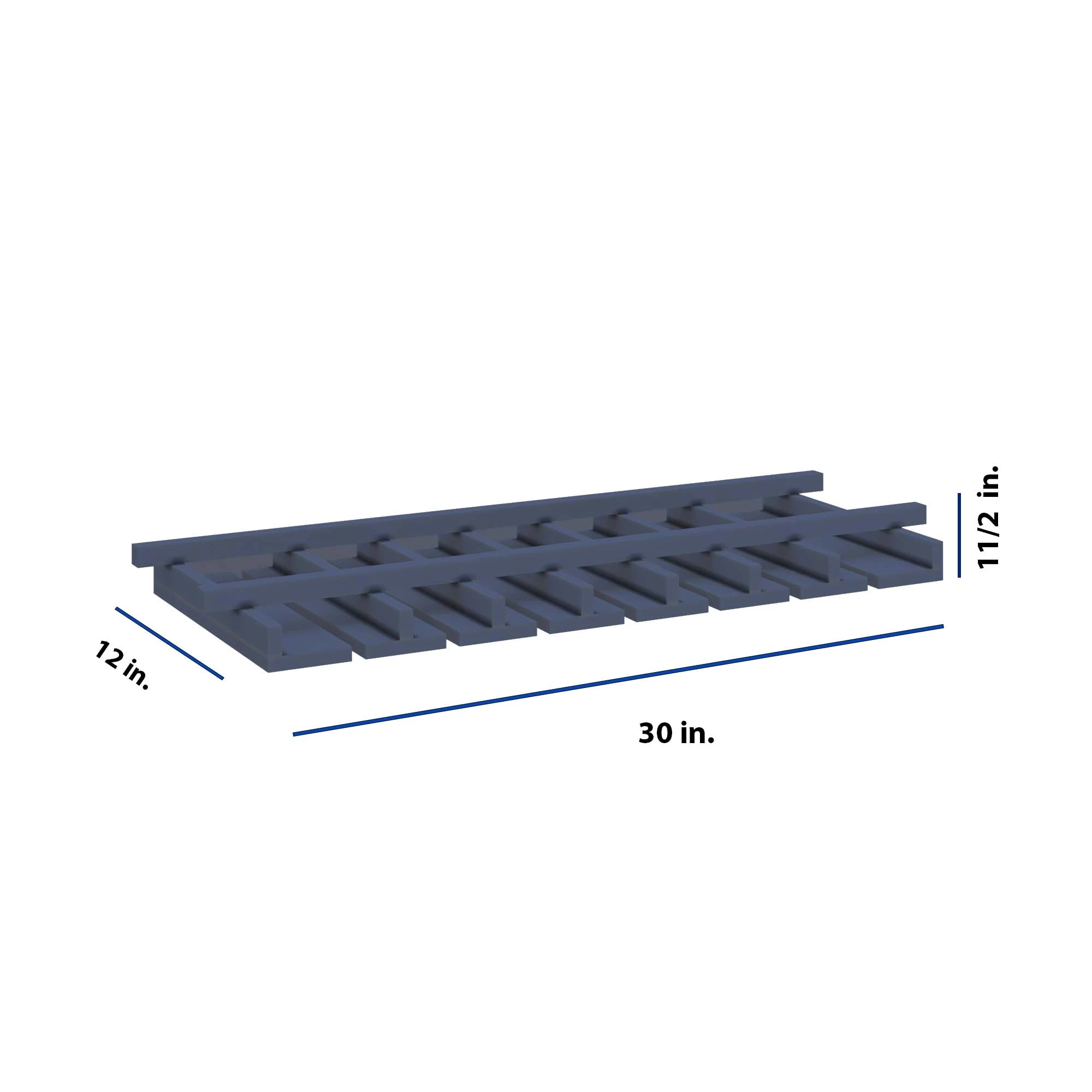 Modernform Cabinet Signature Blue 30" W X 1 1/2" H X 12" D Wall Glass Rack
