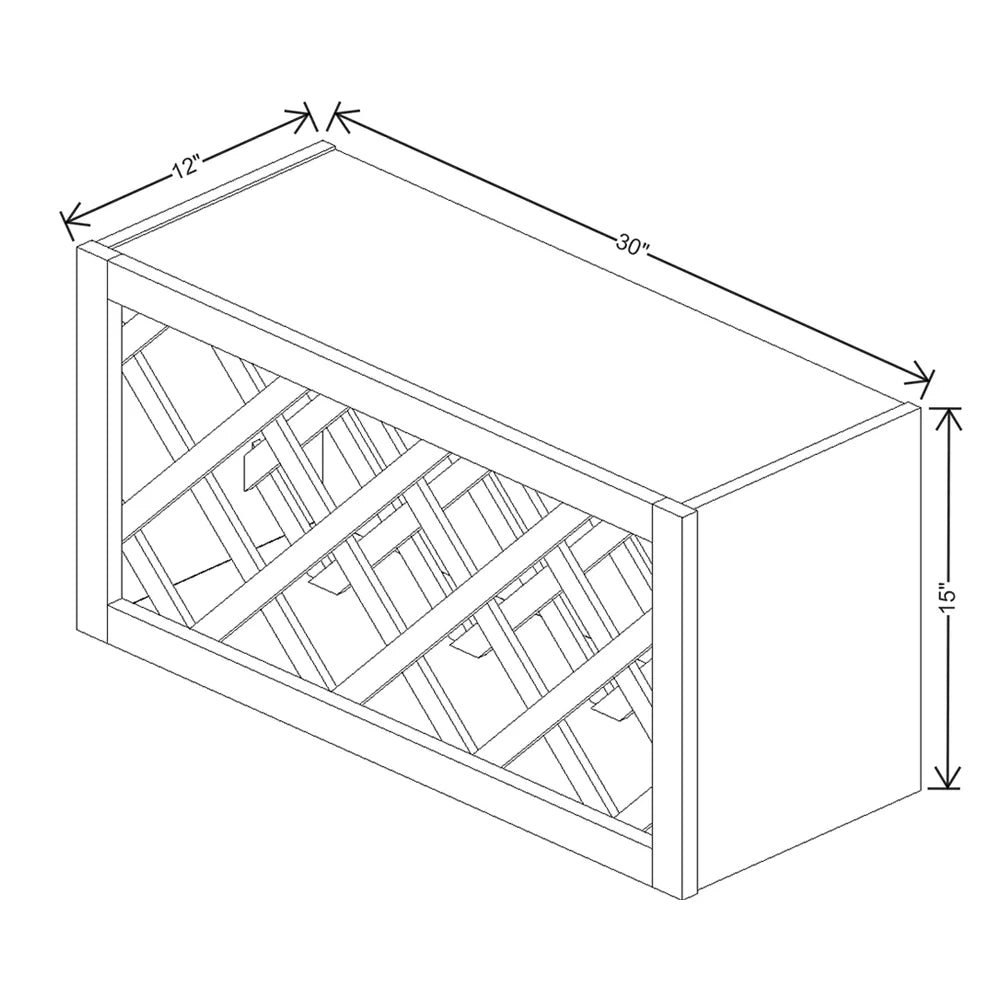 J&K White Shaker S8 Wine Rack - 30" W x 15" H x 12" D