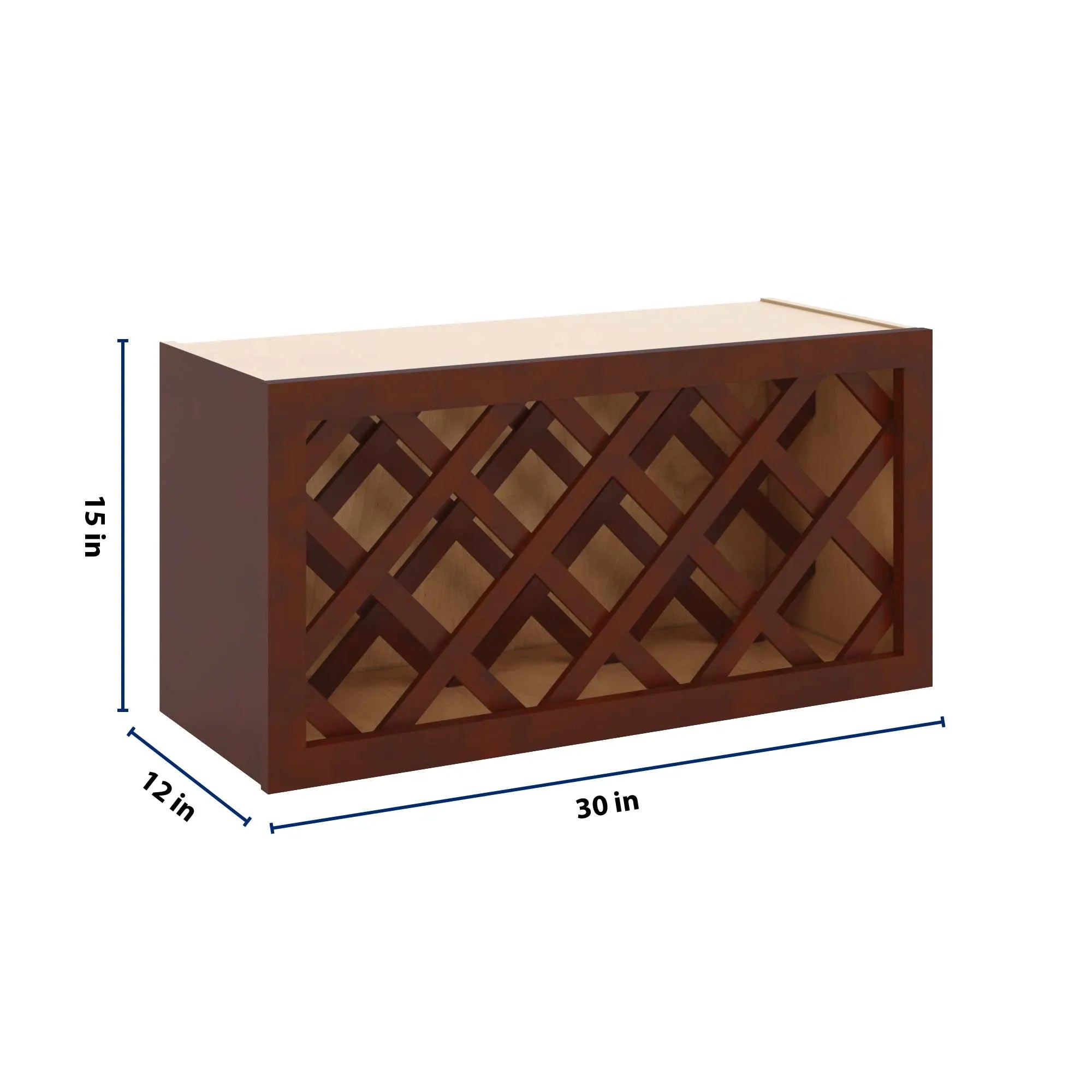 J&K Mahogany J5 Wine Rack - 30" W x 15" H x 12" D