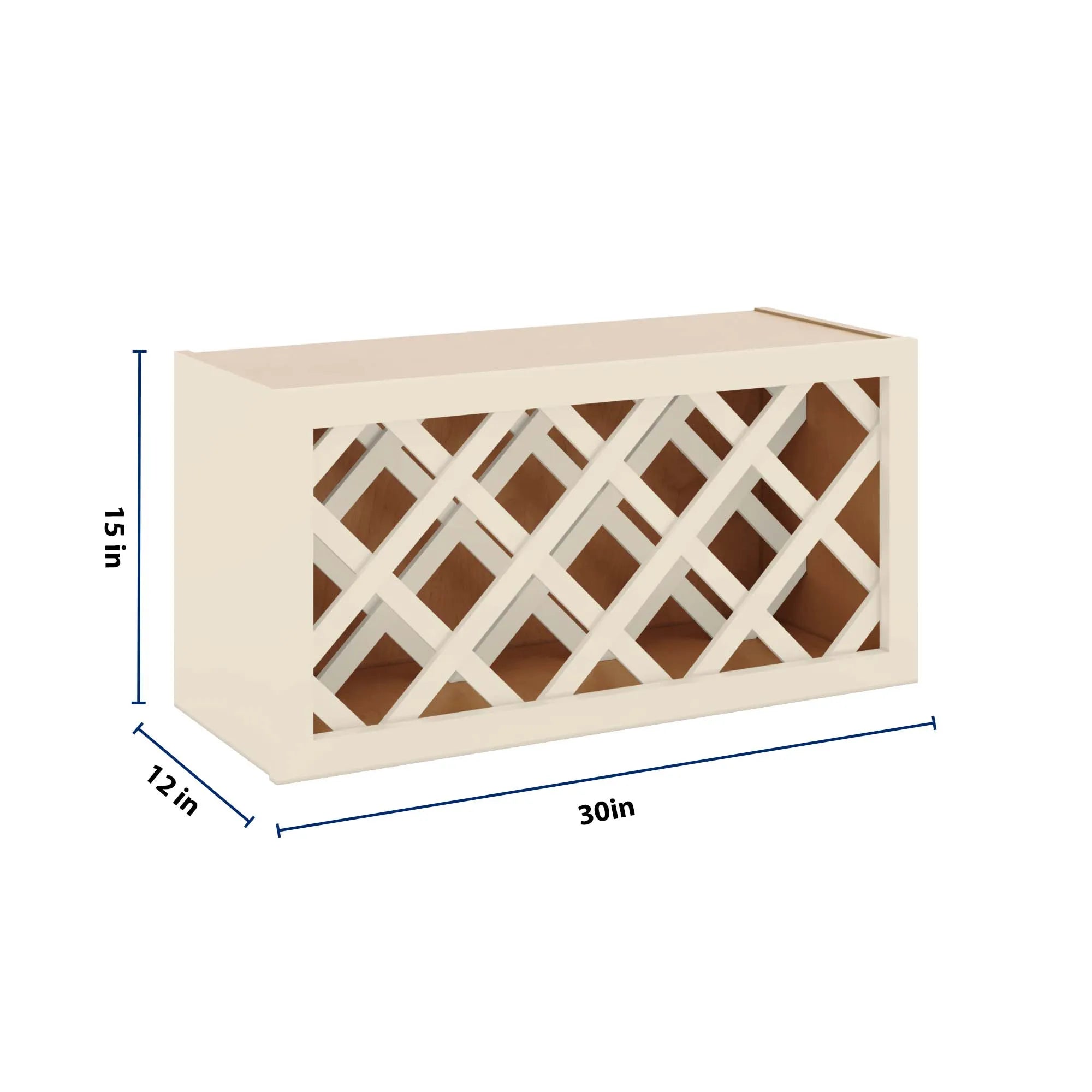 J&K Pearl Glazed H9 Wine Rack - 30" W x 15" H x 12" D