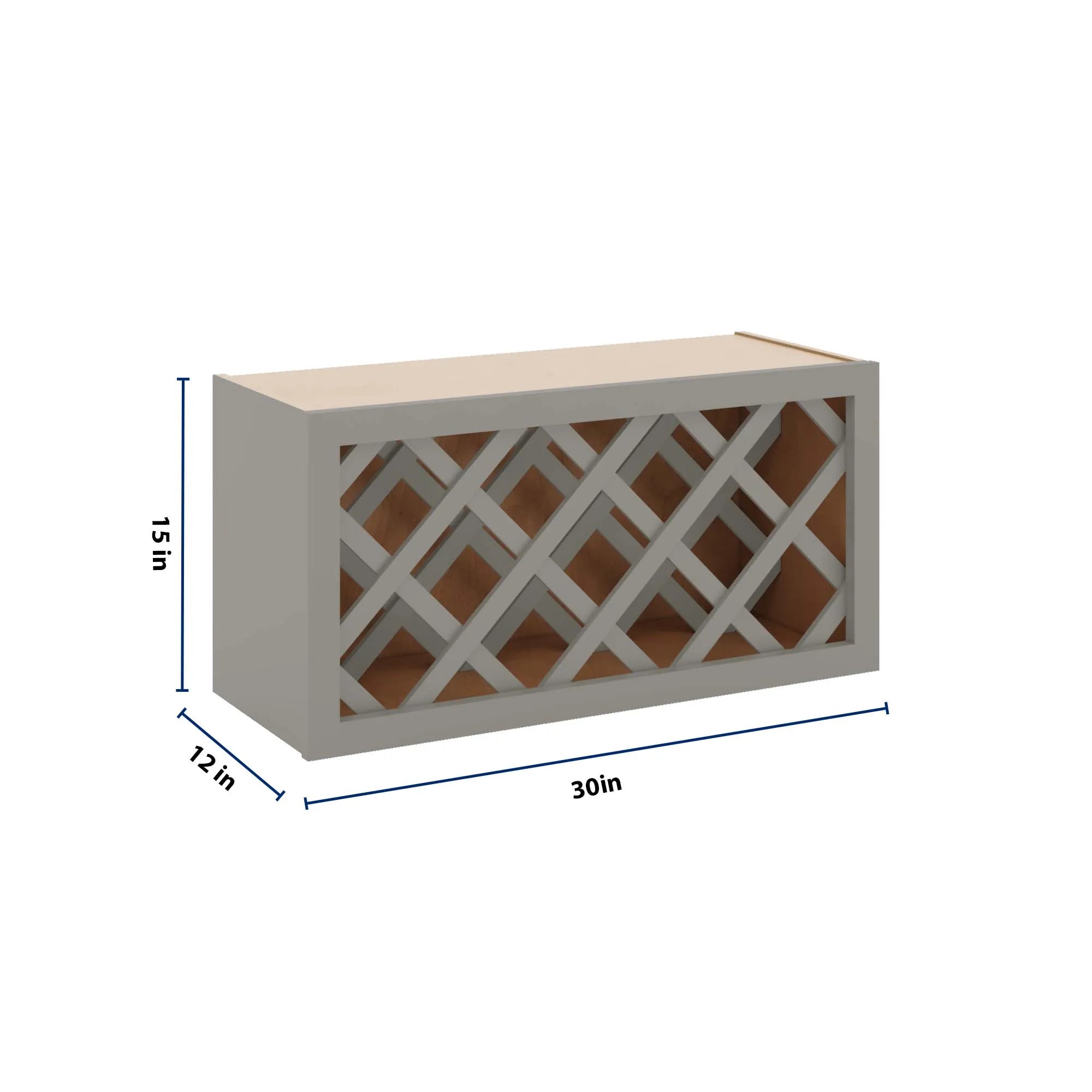 J&K Greige K3 Wine Rack - 30" W x 15" H x 12" D