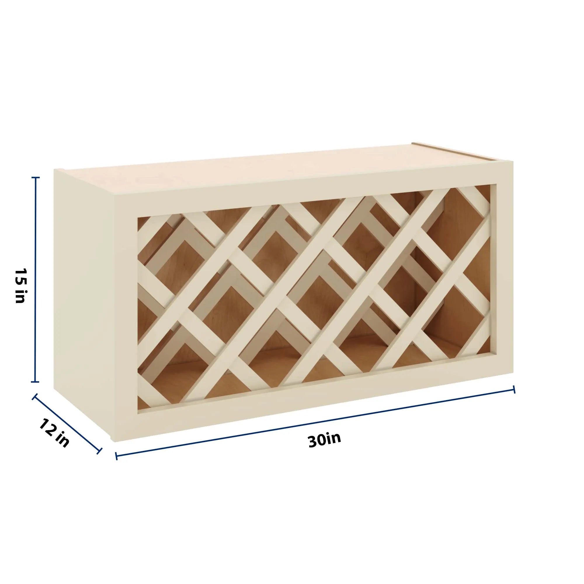J&K Creme Glazed A7 Wine Rack - 30" W x 15" H x 12" D