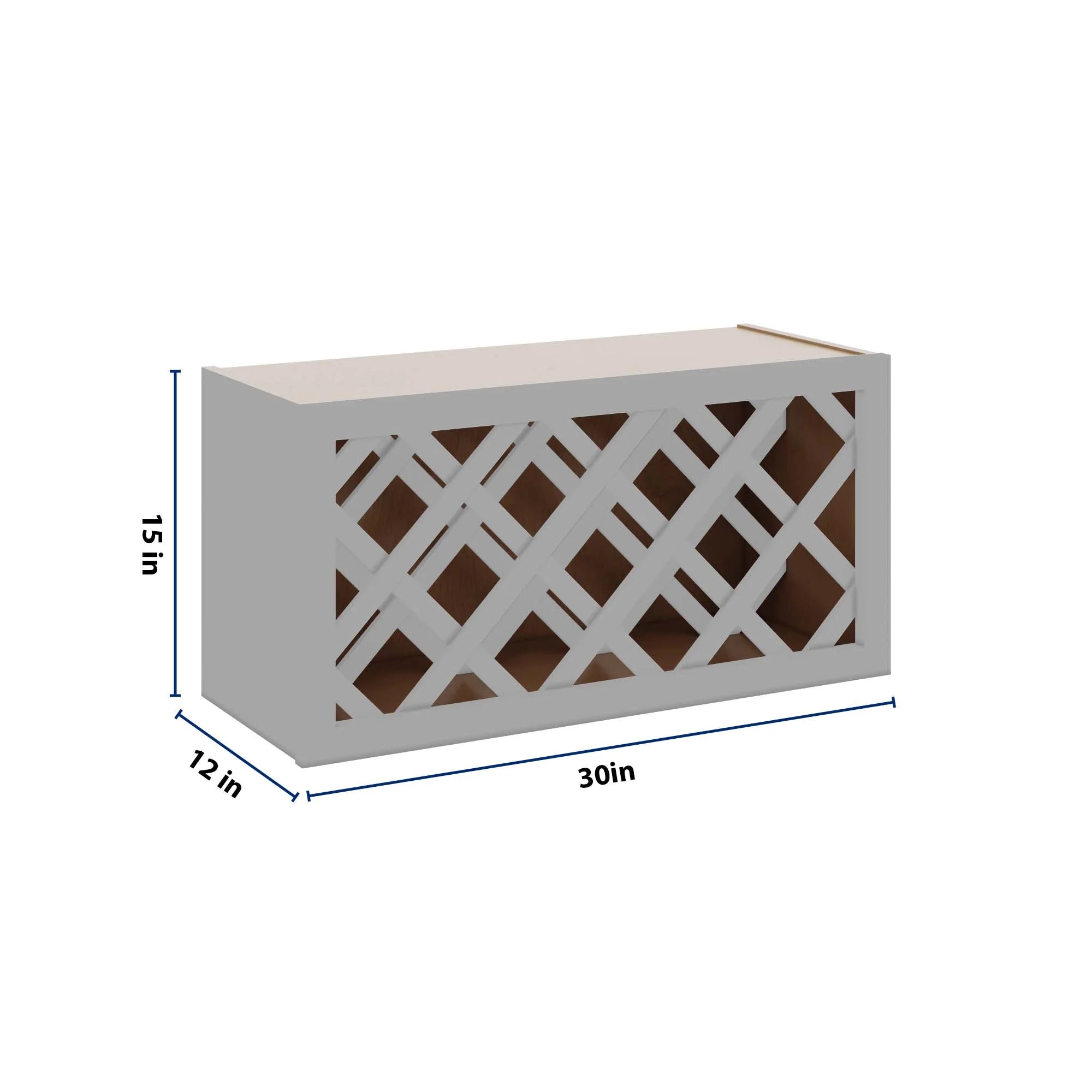 J&K Castle Grey S5 Wine Rack - 30" W x 15" H x 12" D