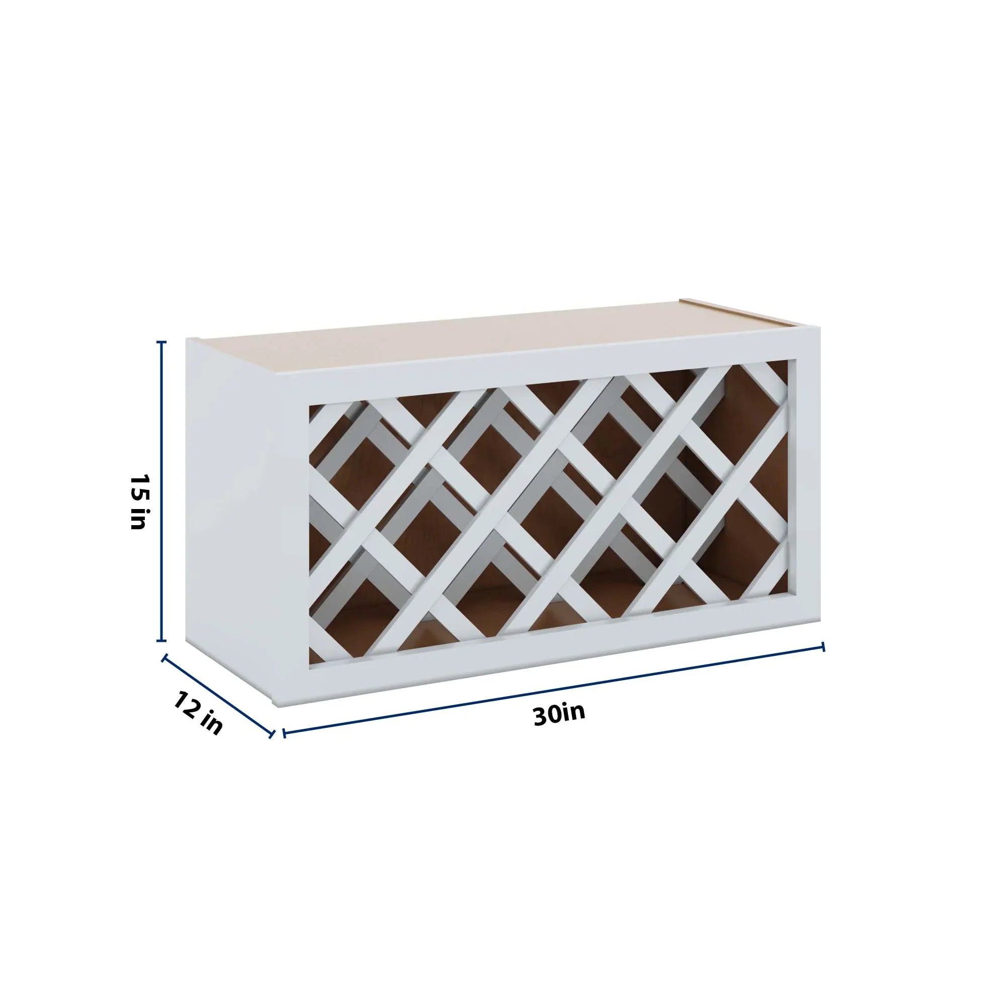 J&K White Shaker S8 Wine Rack - 30" W x 15" H x 12" D