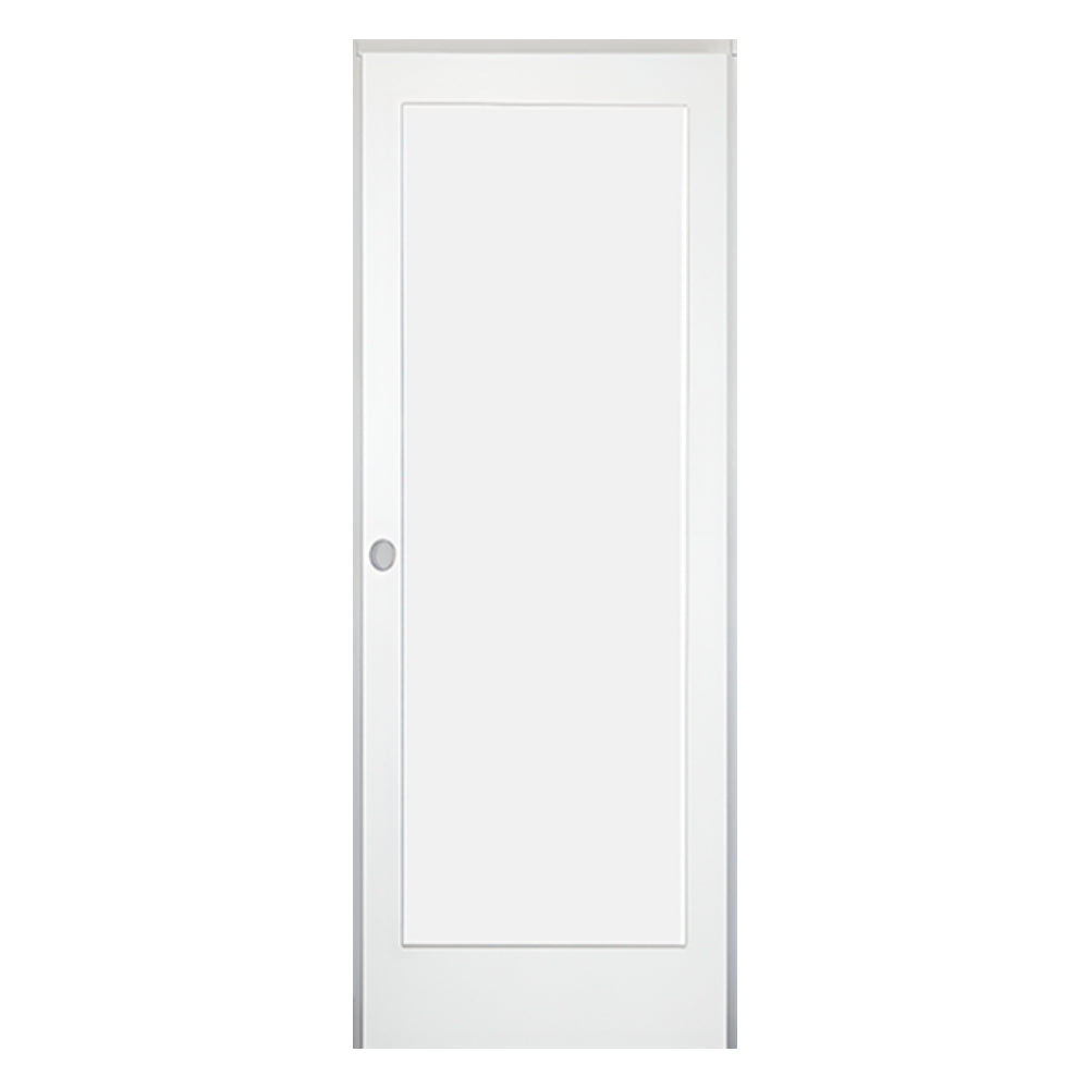 30inx80inWhite1 PanelShakerSolidCorePrimedMDFPrehungInteriorDoorwithBlackHinges