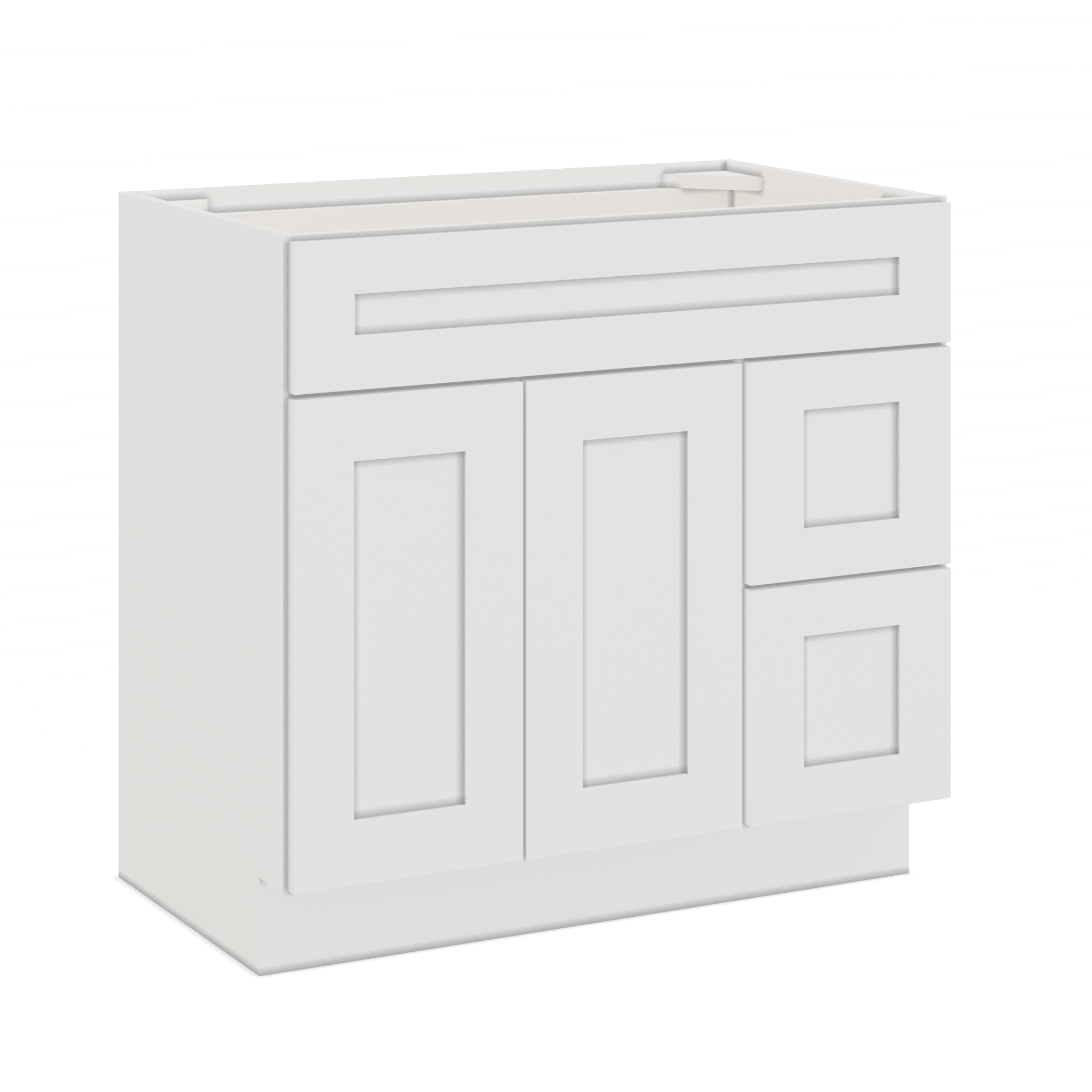 36 w x 21 d 34 5 h vanity sink base cabinet with right drawers alpina 871
