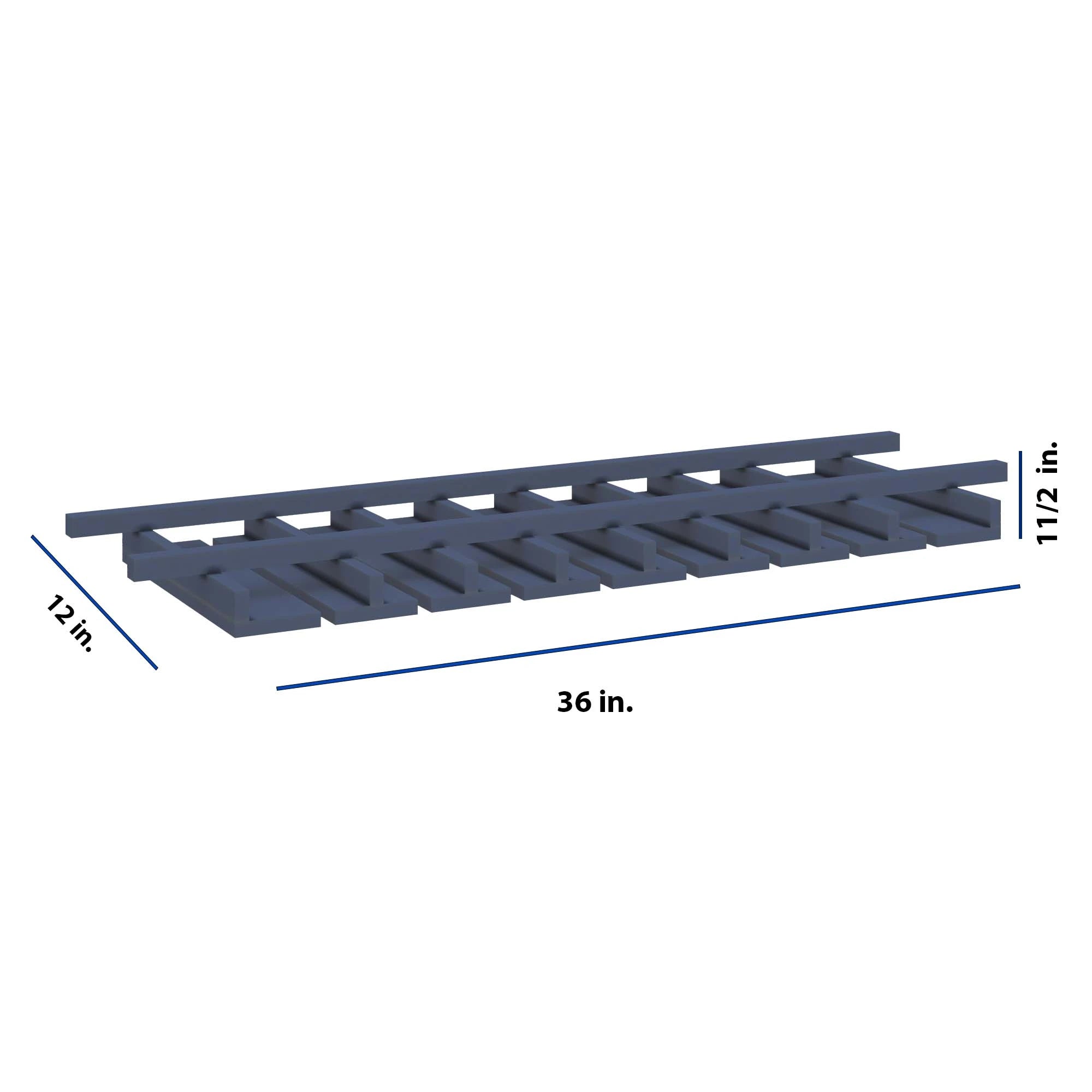 Modernform Cabinet Signature Blue 36" W X 1 1/2" H X 12" D Wall Glass Rack