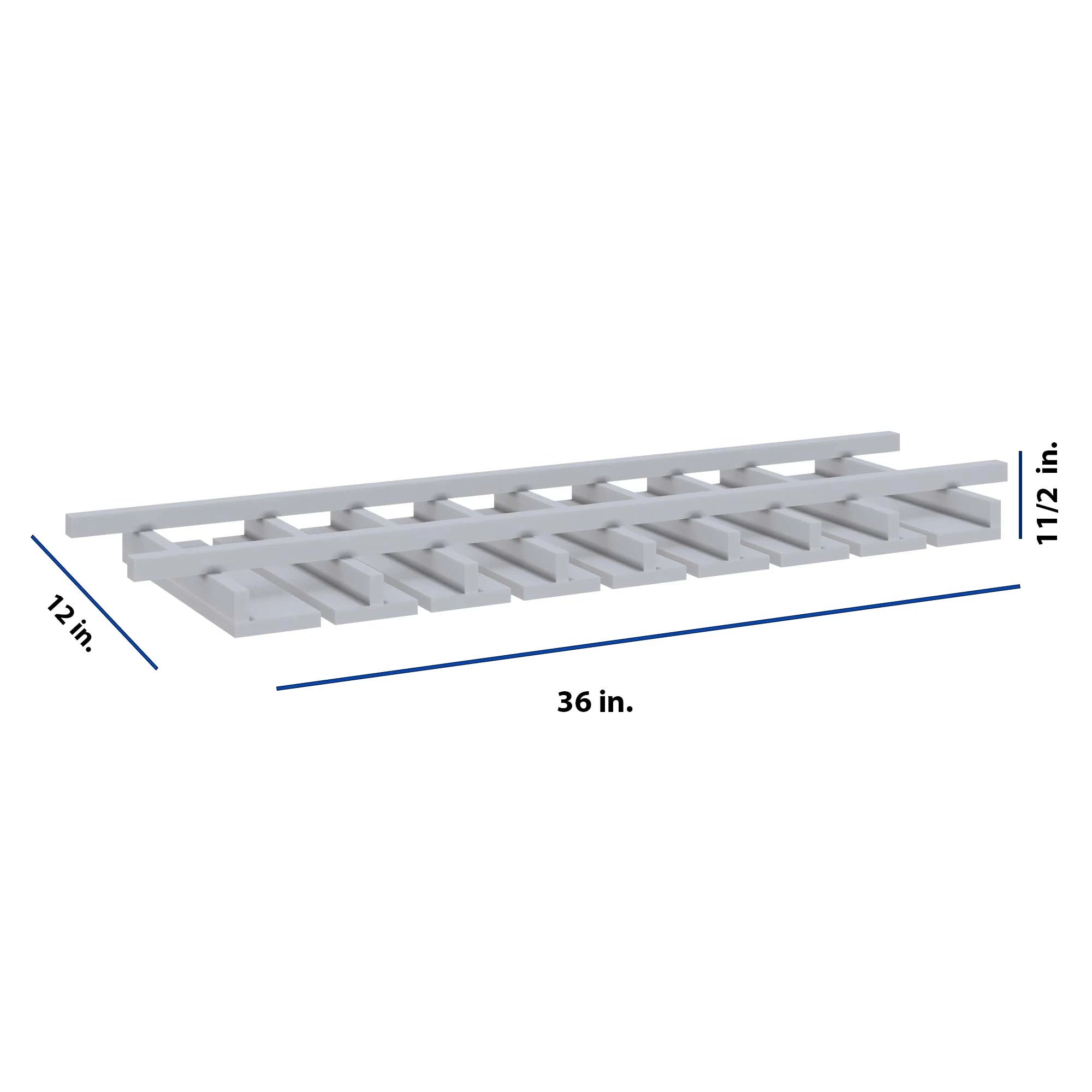 Modernform Cabinet Grey Shaker 36" W X 1 1/2" H X 12" D Wall Glass Rack