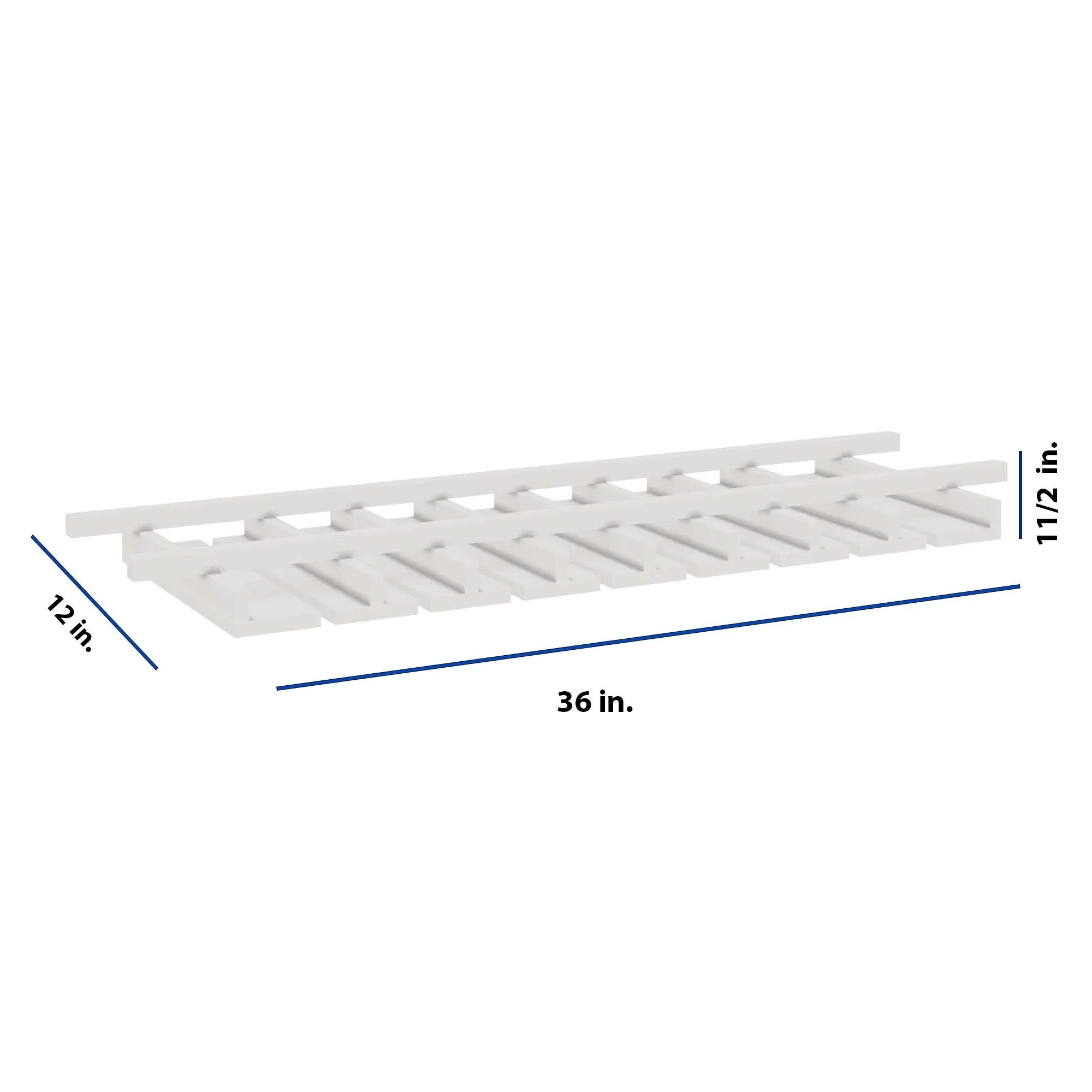 Modernform Cabinet White Shaker 36" W X 1 1/2" H X 12" D Wall Glass Rack