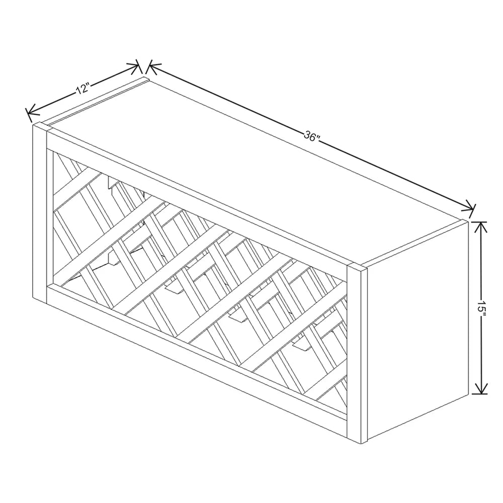 J&K Mocha Glazed K10 Wine Rack - 36" W x 15" H x 12" D