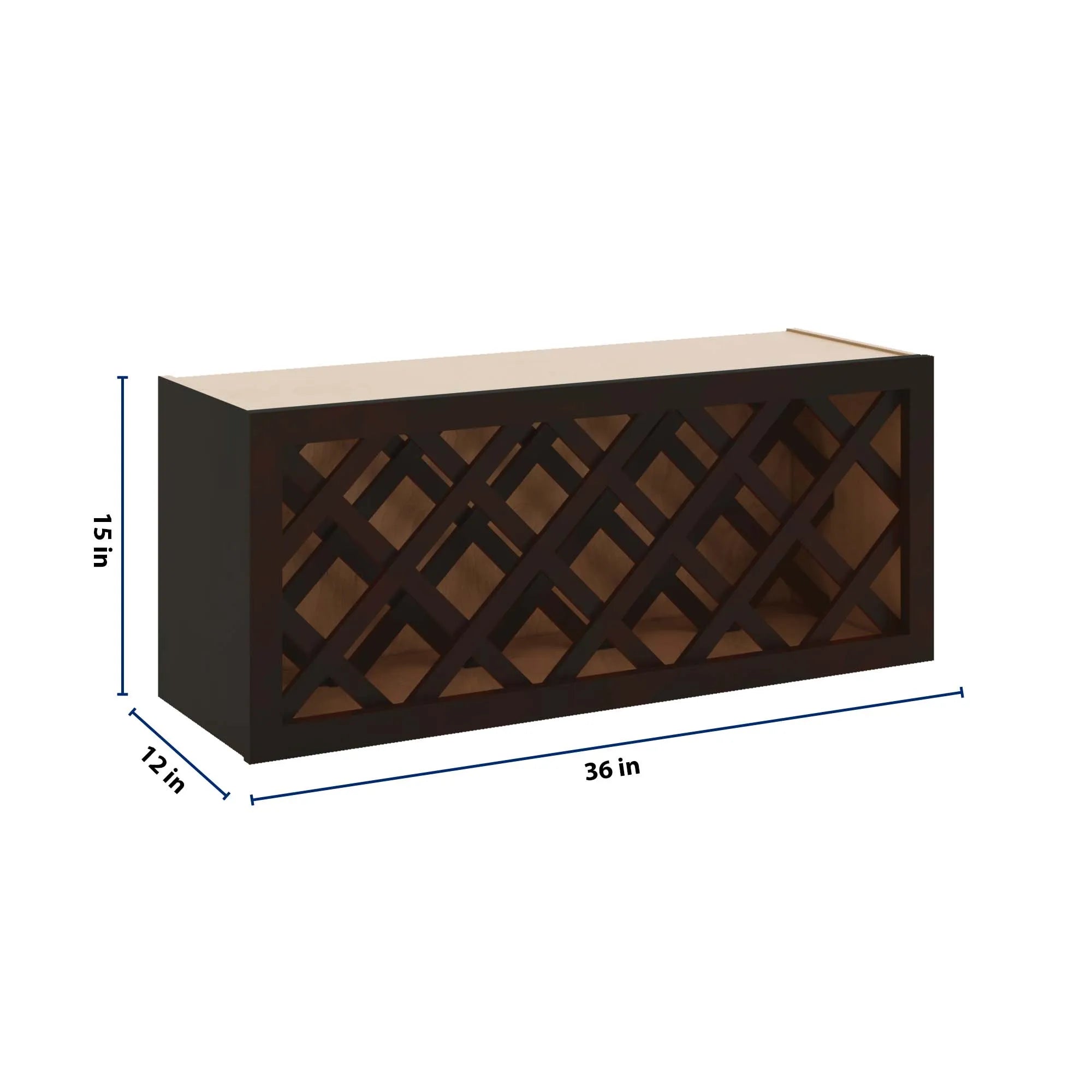J&K Espresso K8 Wine Rack - 36" W x 15" H x 12" D