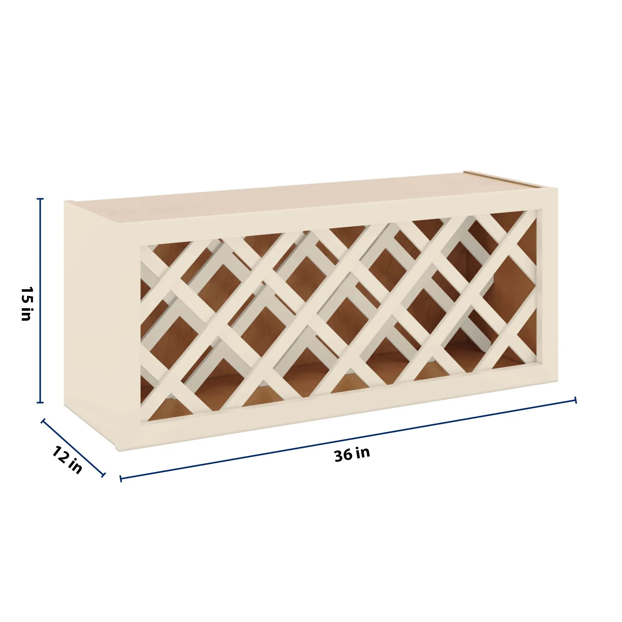 J&K Pearl Glazed H9 Wine Rack - 36" W x 15" H x 12" D