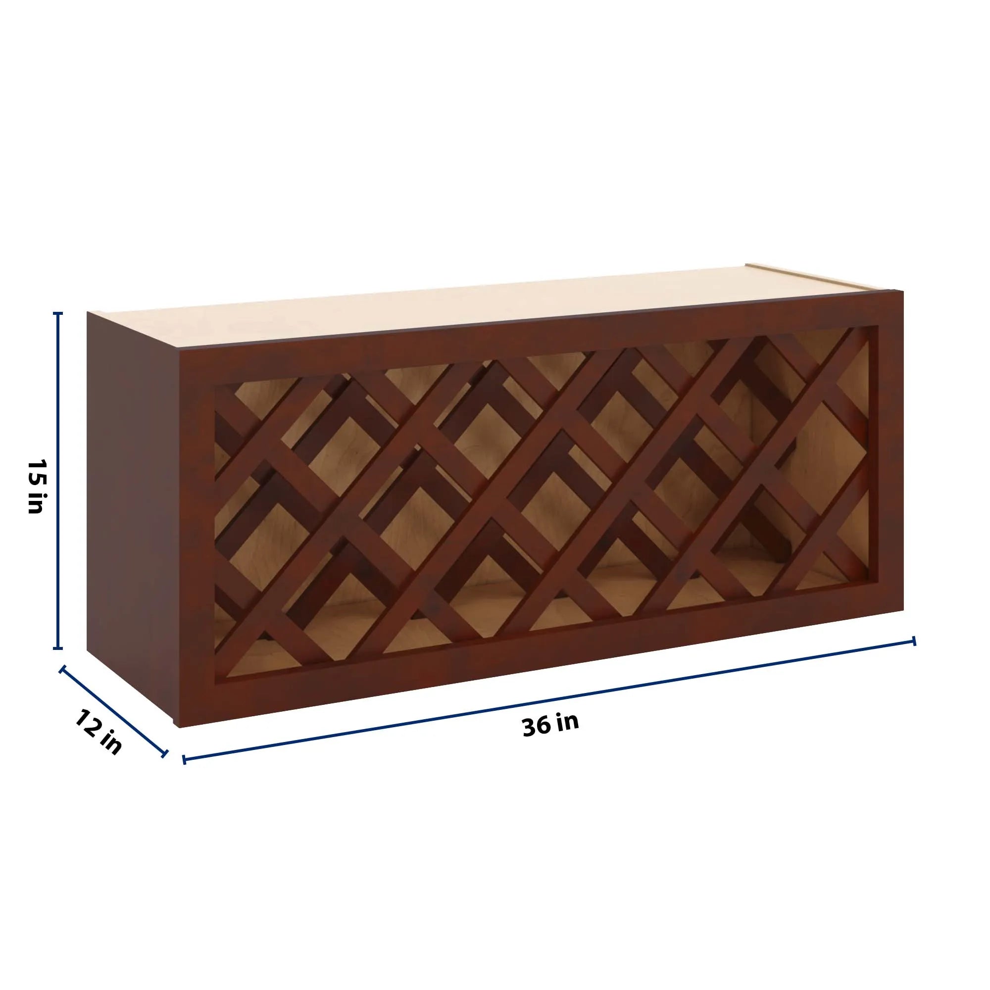 J&K Mahogany J5 Wine Rack - 36" W x 15" H x 12" D