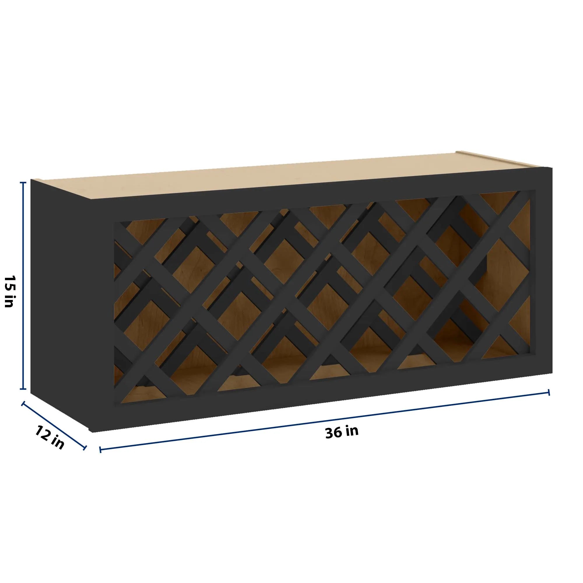 J&K Charcoal E2 Wine Rack - 36" W x 15" H x 12" D