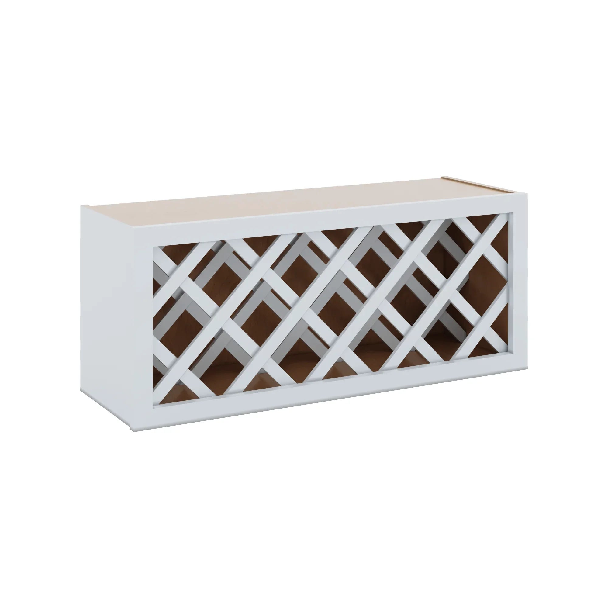 J&K White Shaker S8 Wine Rack - 36" W x 15" H x 12" D