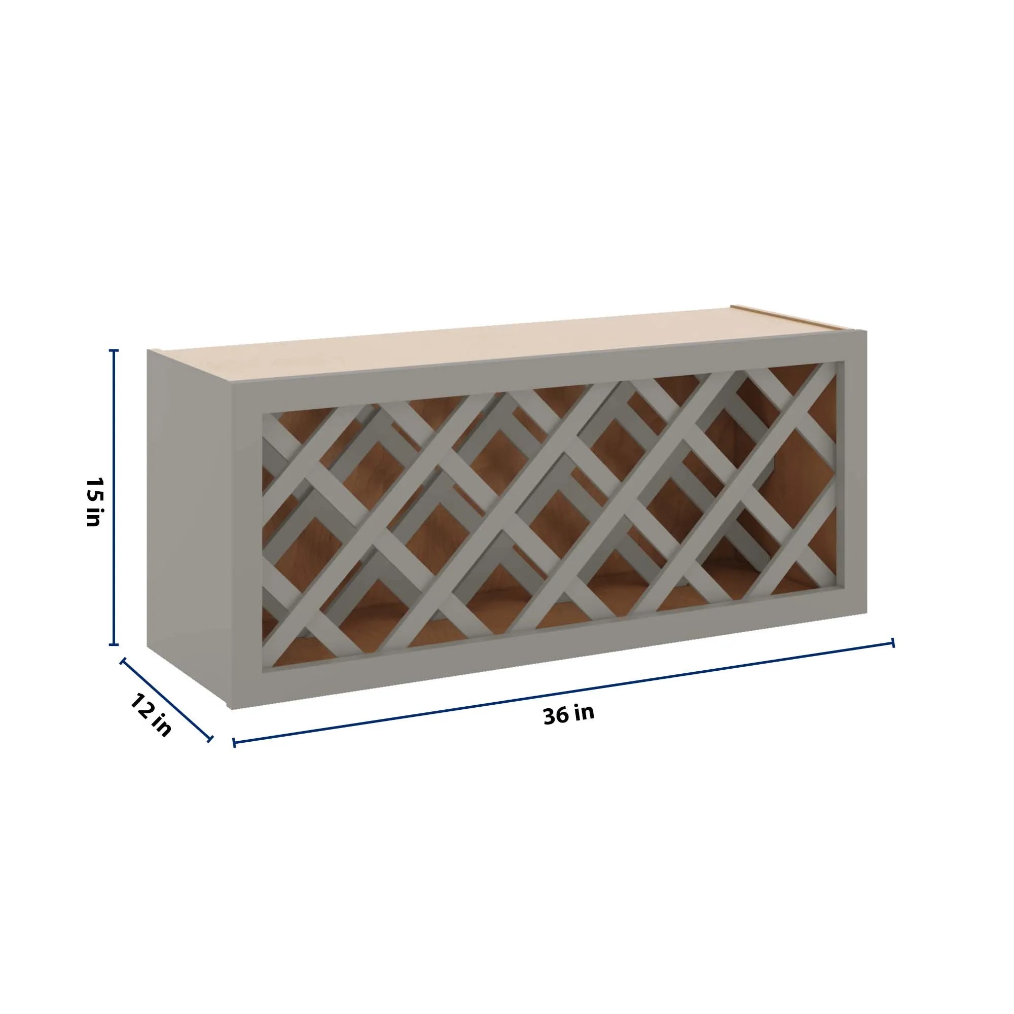 J&K Greige K3 Wine Rack - 36" W x 15" H x 12" D