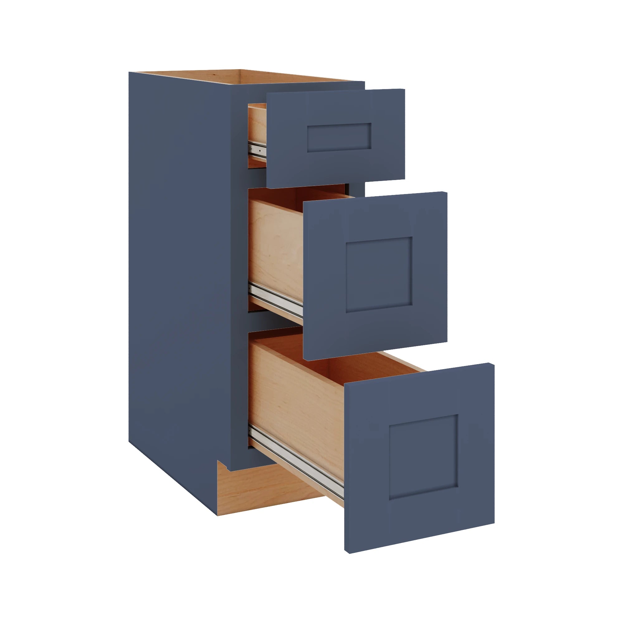 Modernform Cabinet Signature Blue 12" W X 34 1/2" H X 24" D  3 Drawer Base Cabinet