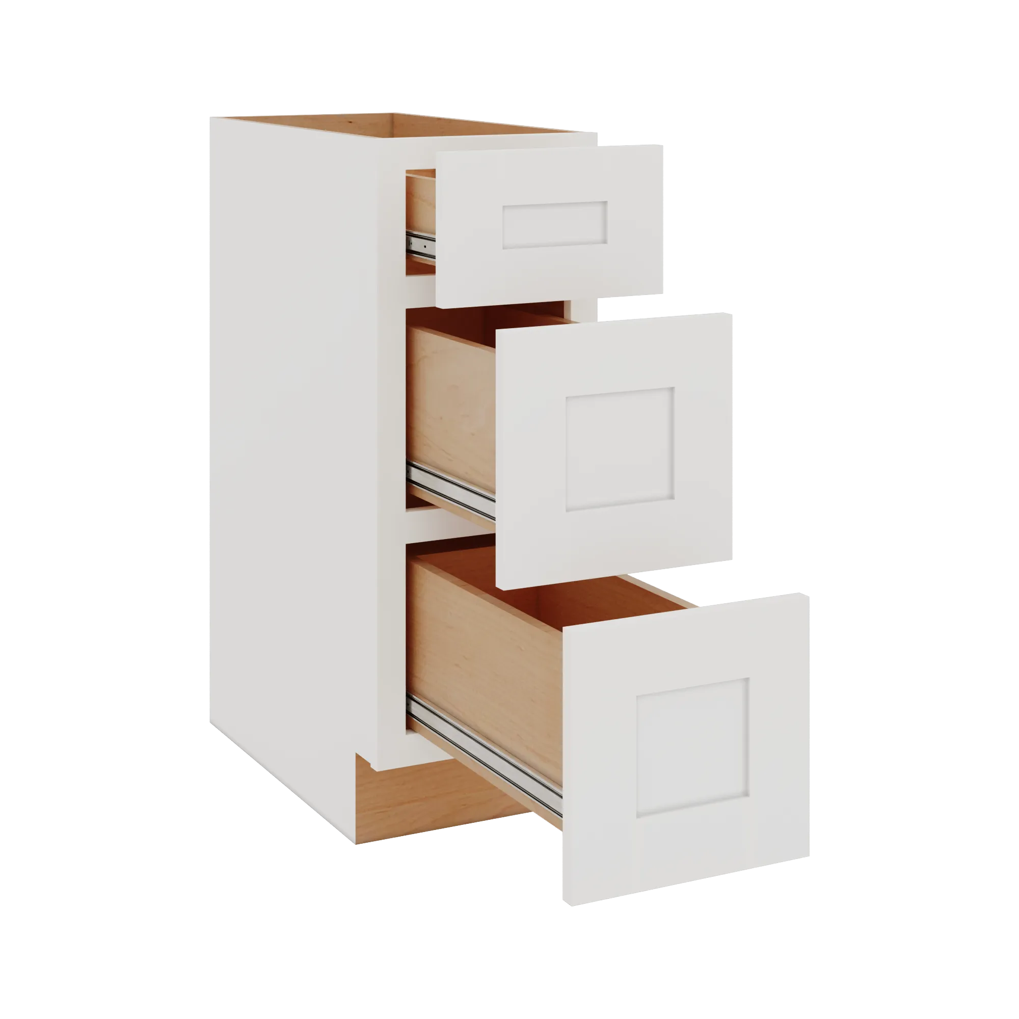 Modernform Cabinet White Shaker 12" W X 34 1/2" H X 24" D  3 Drawer Base Cabinet