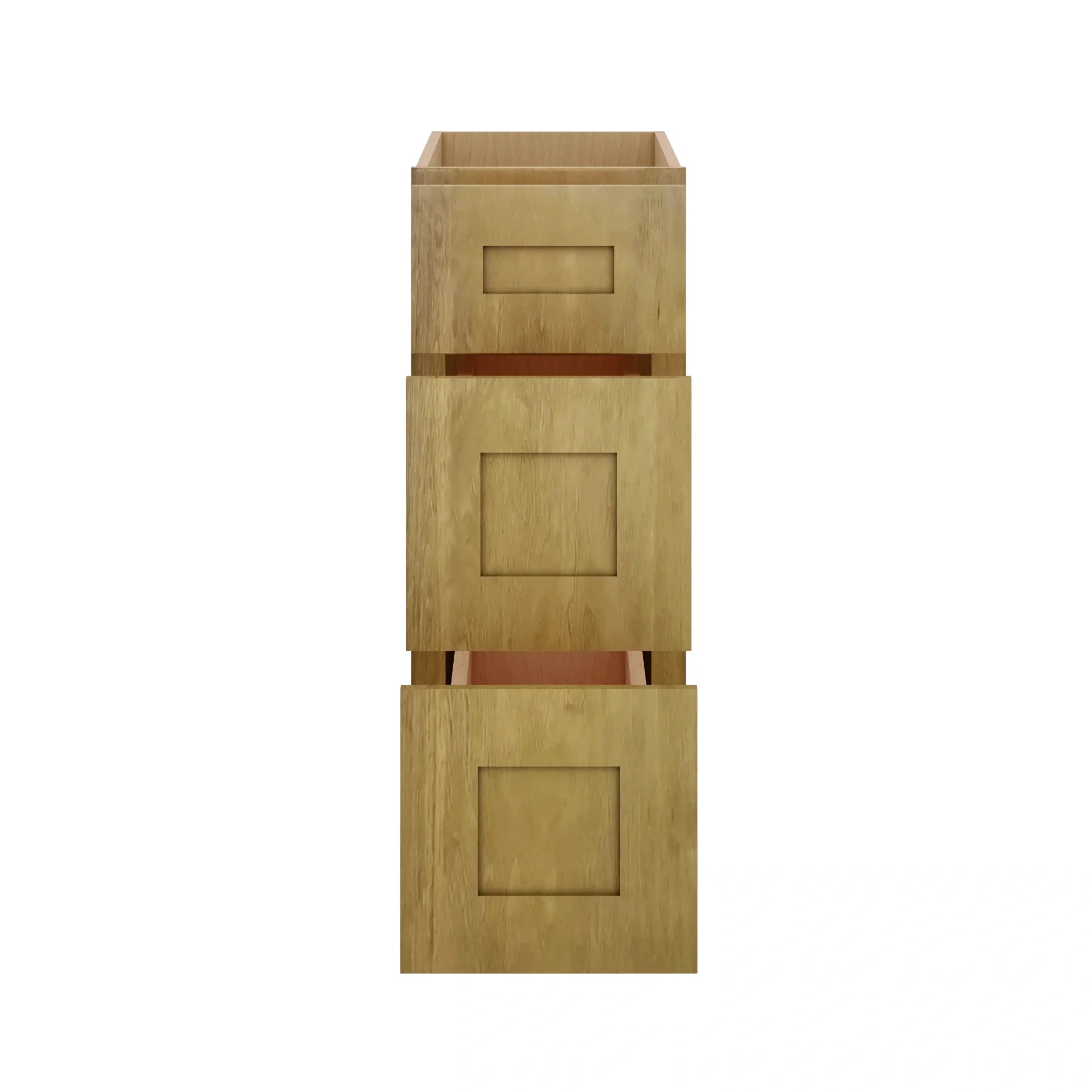 Modernform Cabinet Natural Shaker 12" W X 34 1/2" H X 24" D  3 Drawer Base Cabinet