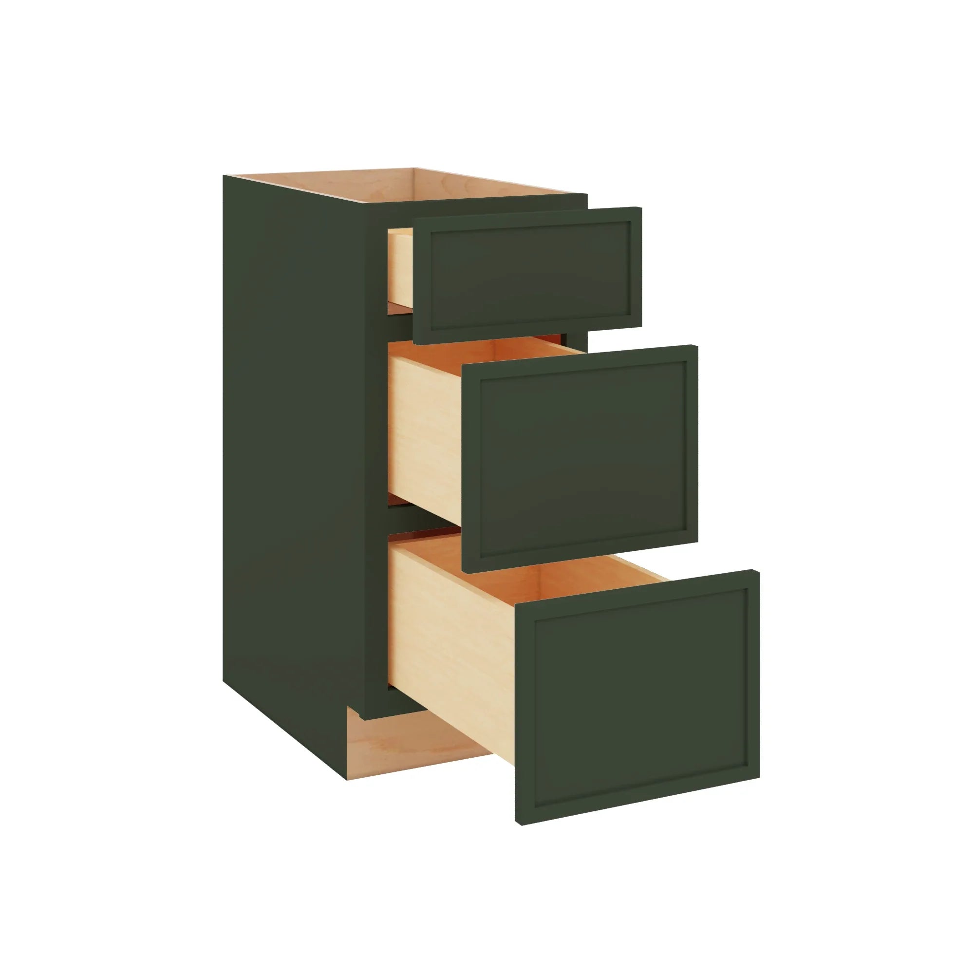 Modernform Cabinet Slim Sage Green 15" W X 34 1/2" H X 24" D  3 Drawer Base Cabinet