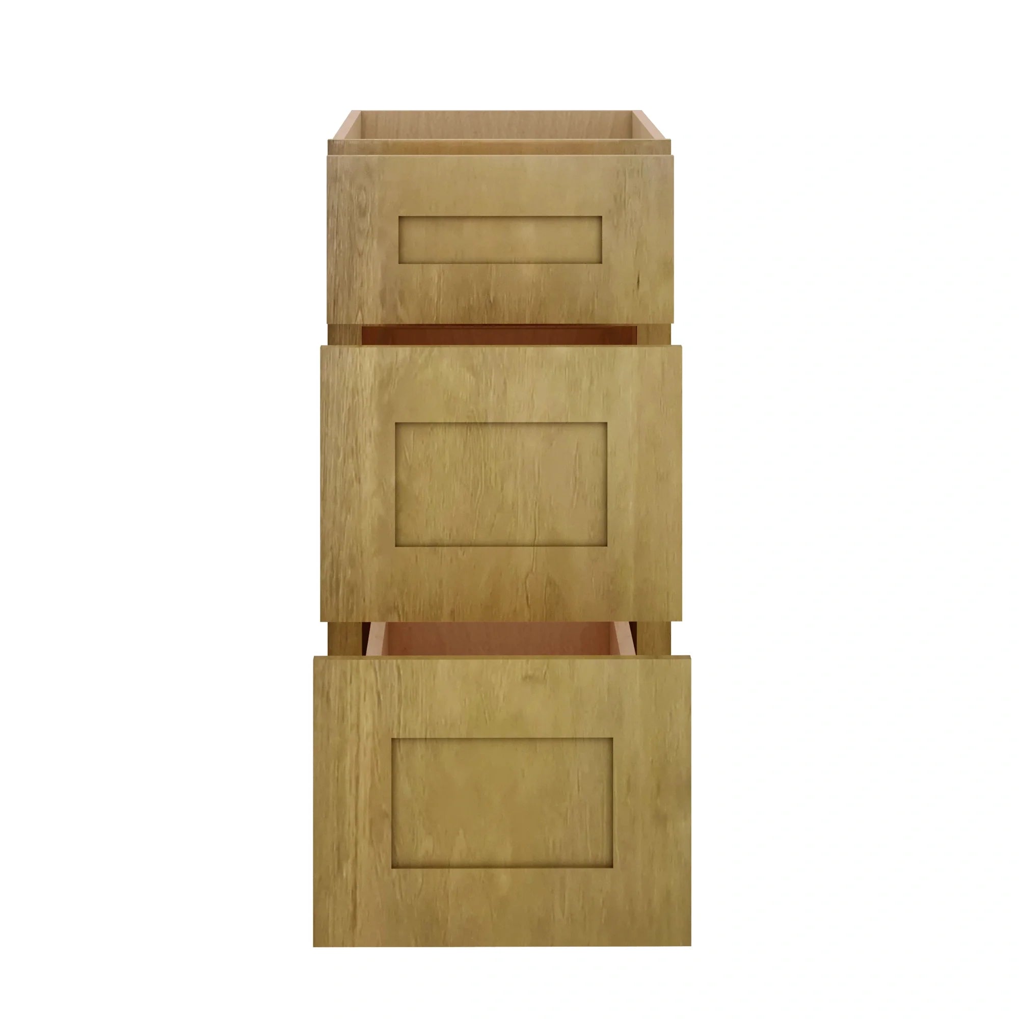 Modernform Cabinet Natural Shaker 15" W X 34 1/2" H X 24" D  3 Drawer Base Cabinet