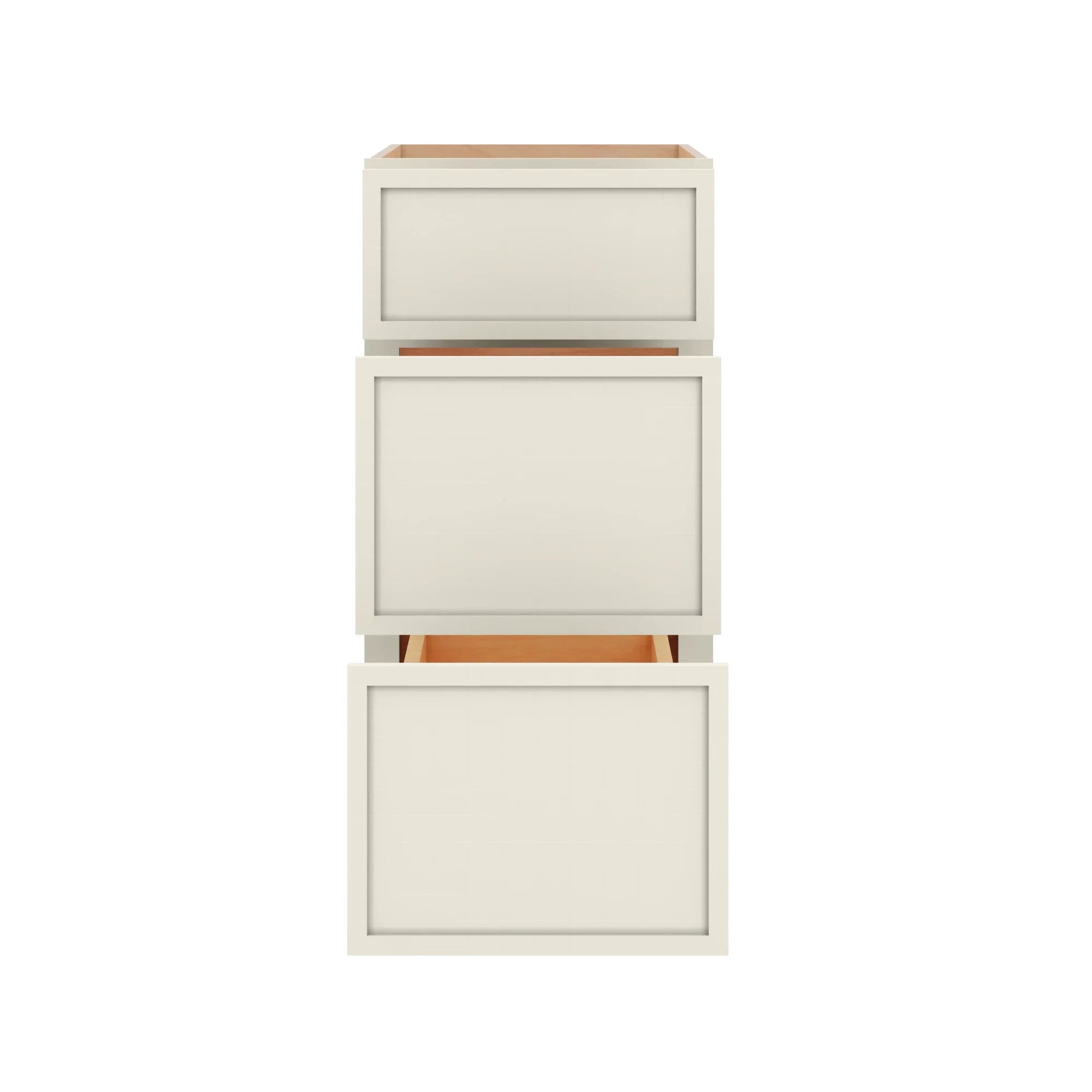Modernform Cabinet Slim Dove White 15" W X 34 1/2" H X 24" D  3 Drawer Base Cabinet