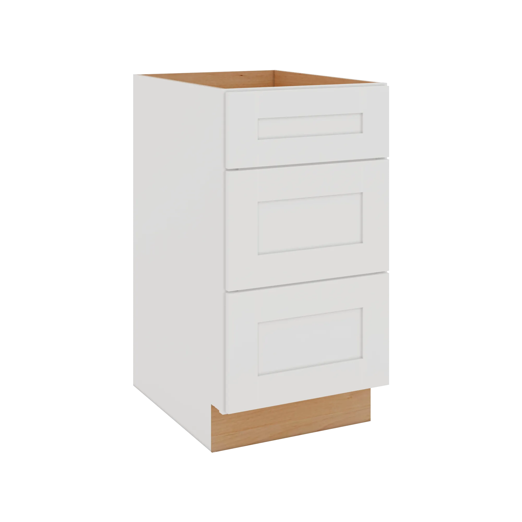 Modernform Cabinet White Shaker 18" W X 34 1/2" H X 24" D  3 Drawer Base Cabinet