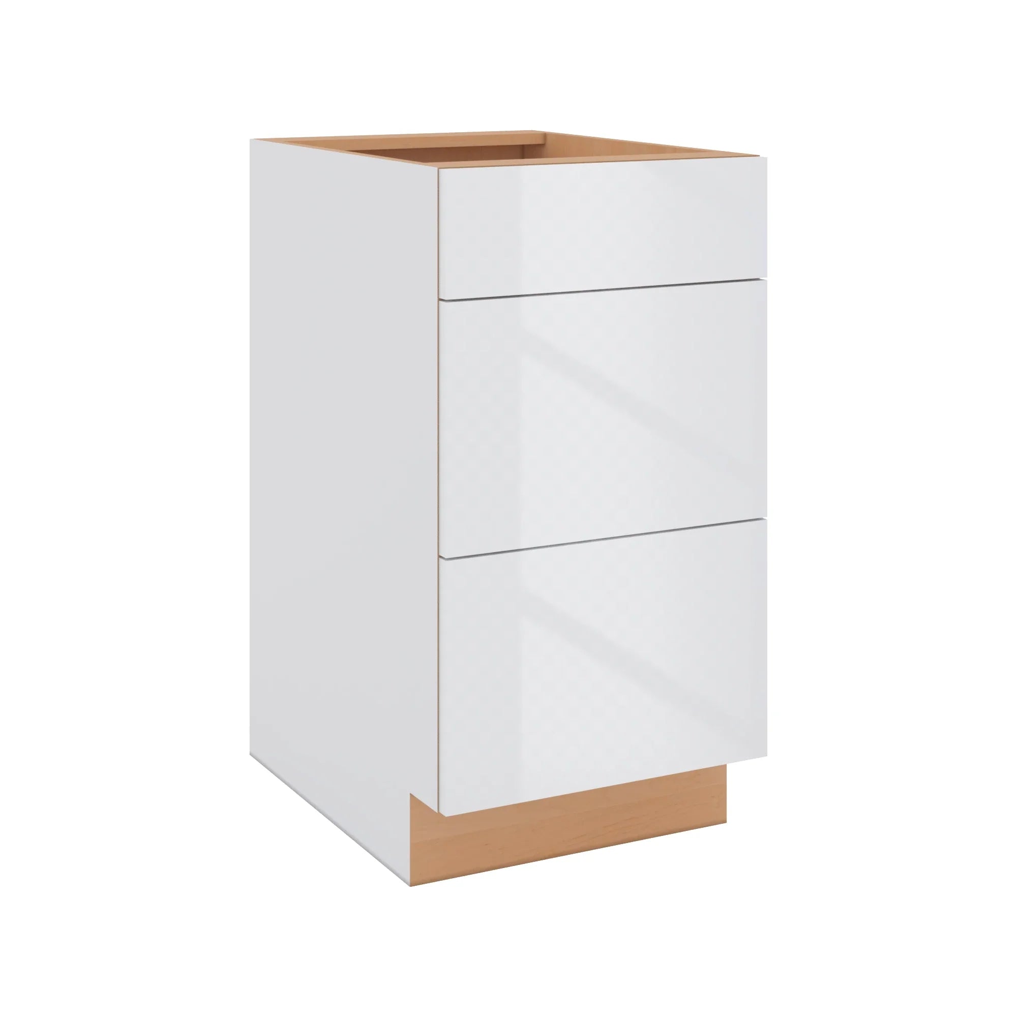 Modernform Cabinet Gloss White 18" W X 34 1/2" H X 24" D  3 Drawer Base Cabinet