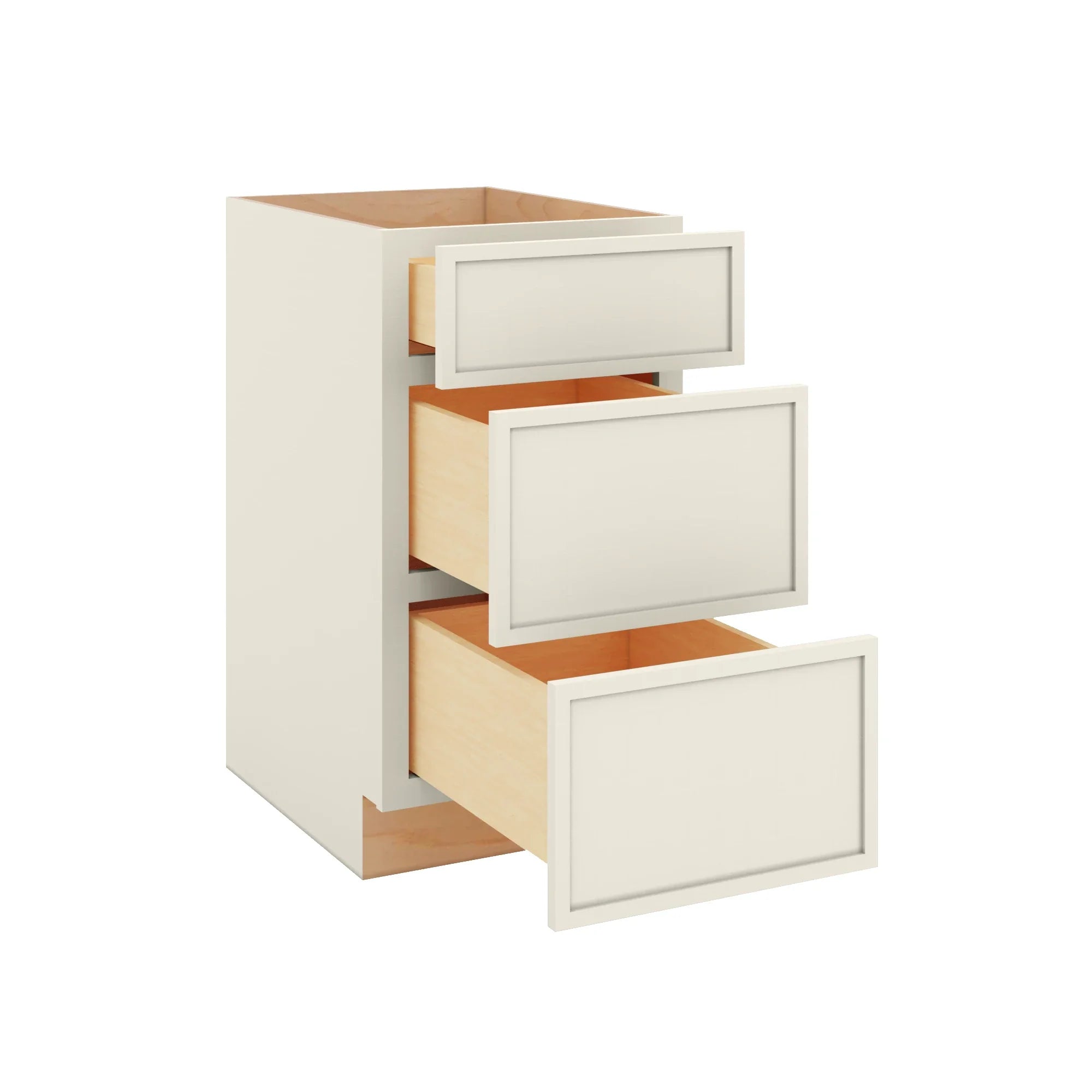 Modernform Cabinet Slim Dove White 18" W X 34 1/2" H X 24" D  3 Drawer Base Cabinet