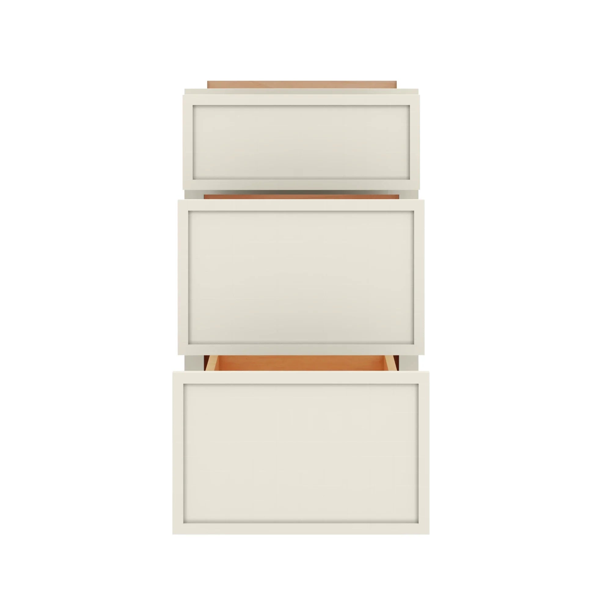 Modernform Cabinet Slim Dove White 18" W X 34 1/2" H X 24" D  3 Drawer Base Cabinet