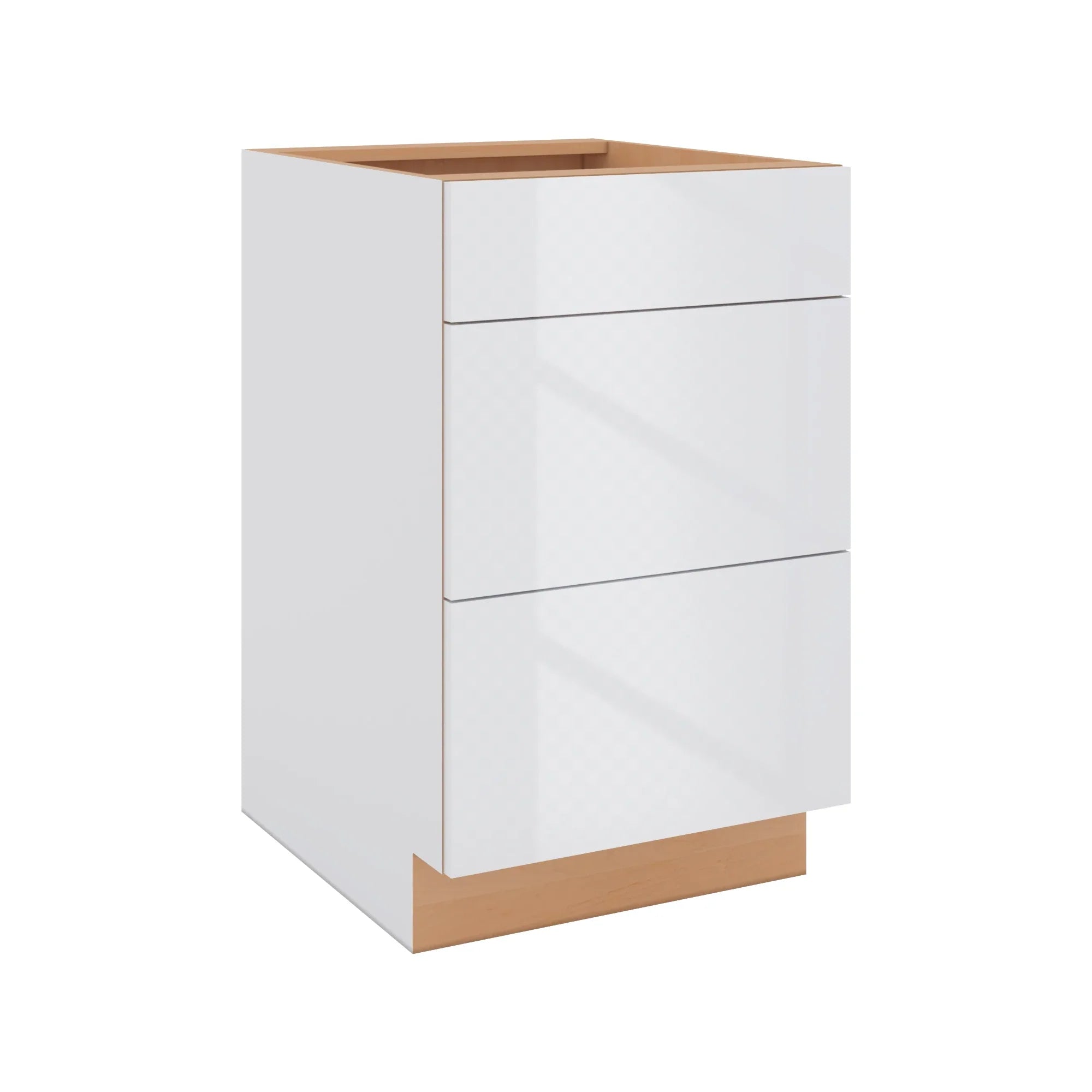 Modernform Cabinet Gloss White 21" W X 34 1/2" H X 24" D  3 Drawer Base Cabinet