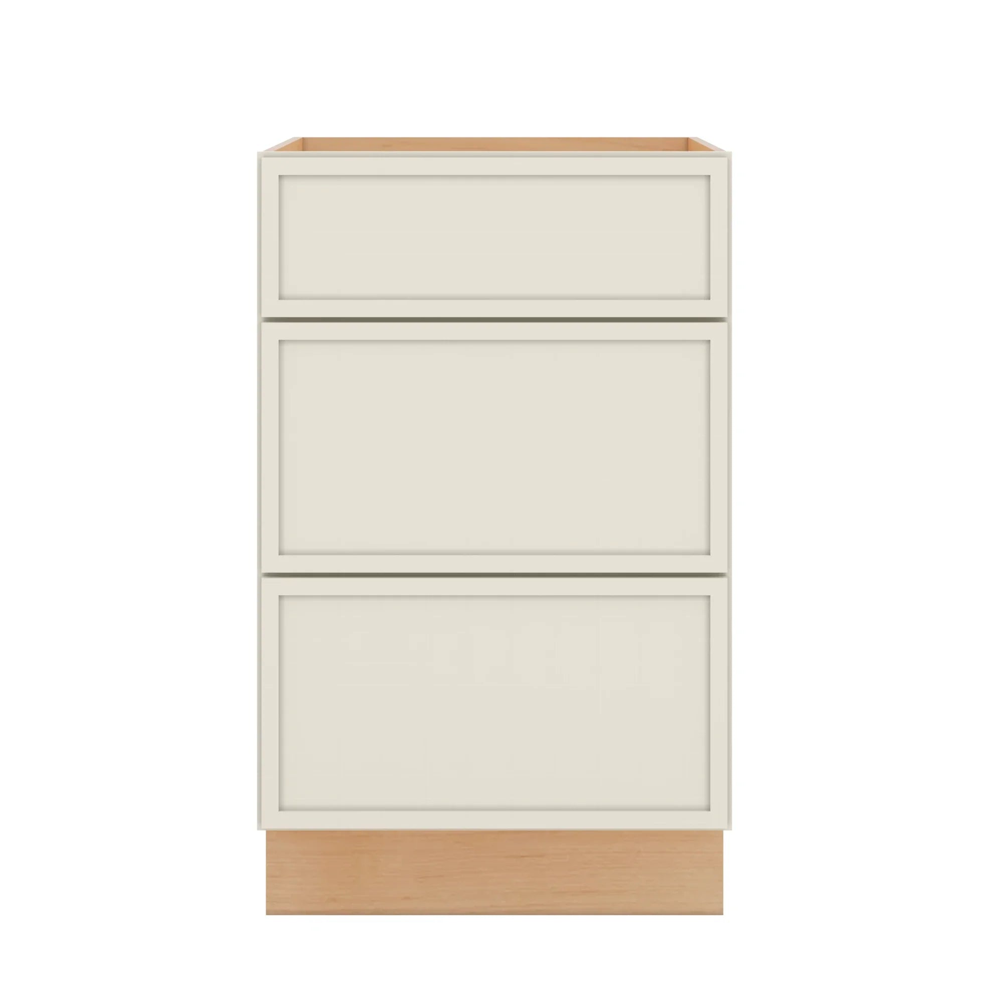 Modernform Cabinet Slim Dove White 21" W X 34 1/2" H X 24" D  3 Drawer Base Cabinet