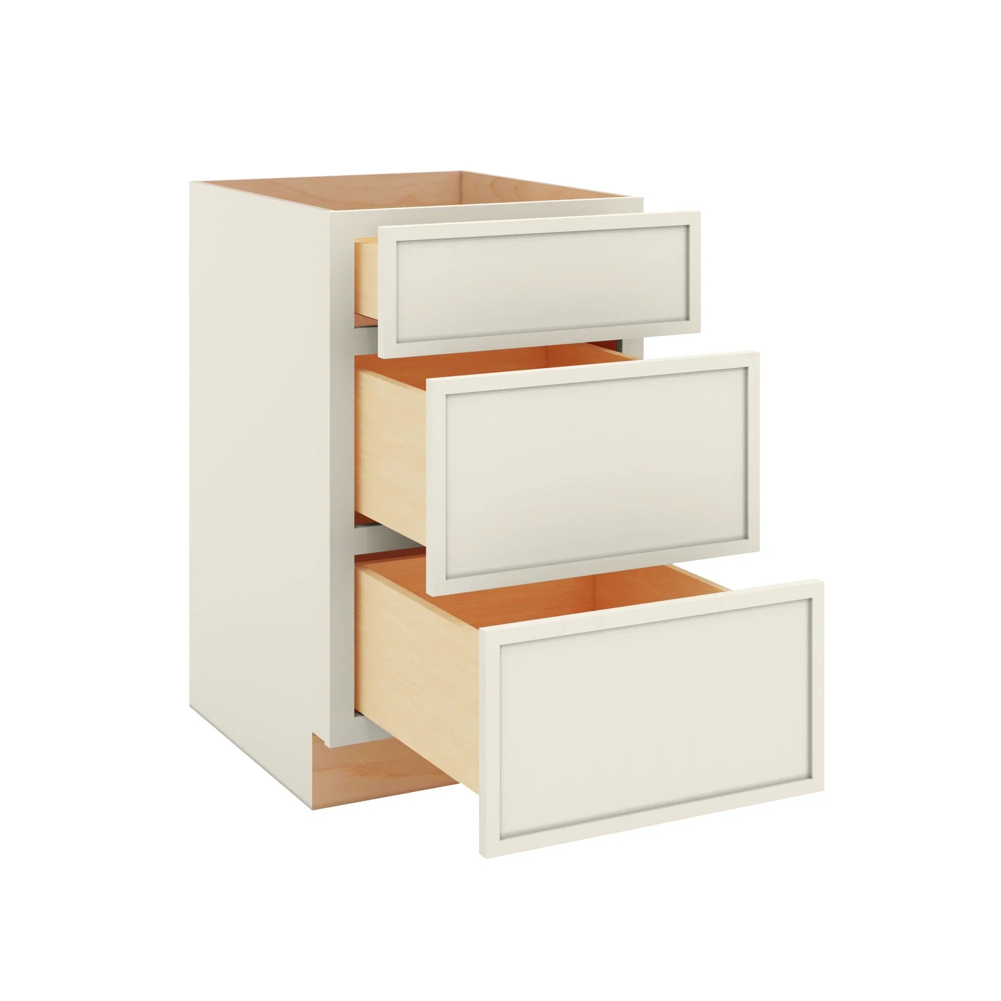 Modernform Cabinet Slim Dove White 21" W X 34 1/2" H X 24" D  3 Drawer Base Cabinet