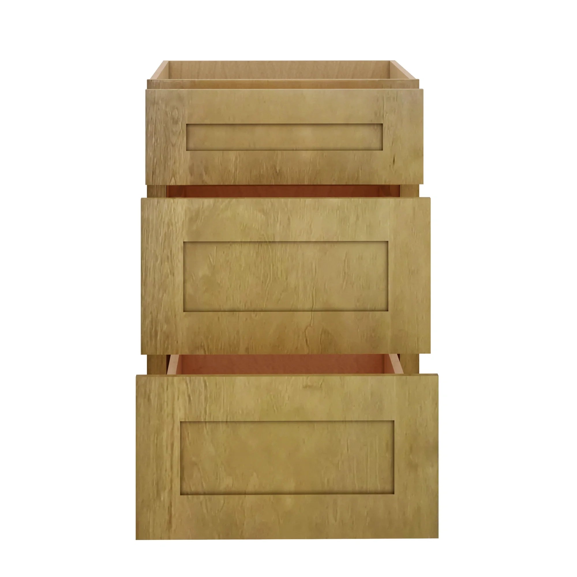 Modernform Cabinet Natural Shaker 21" W X 34 1/2" H X 24" D  3 Drawer Base Cabinet