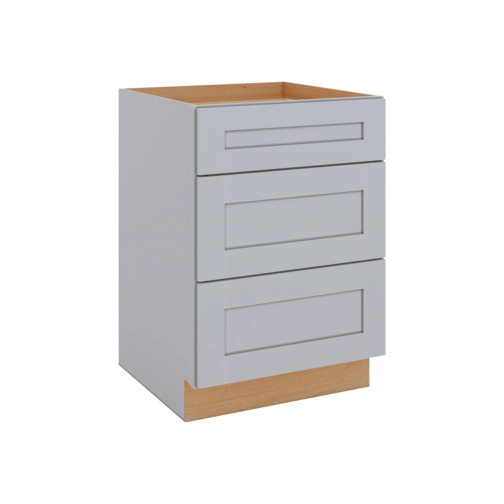 Modernform Cabinet Grey Shaker 24" W X 34 1/2" H X 24" D  3 Drawer Base Cabinet