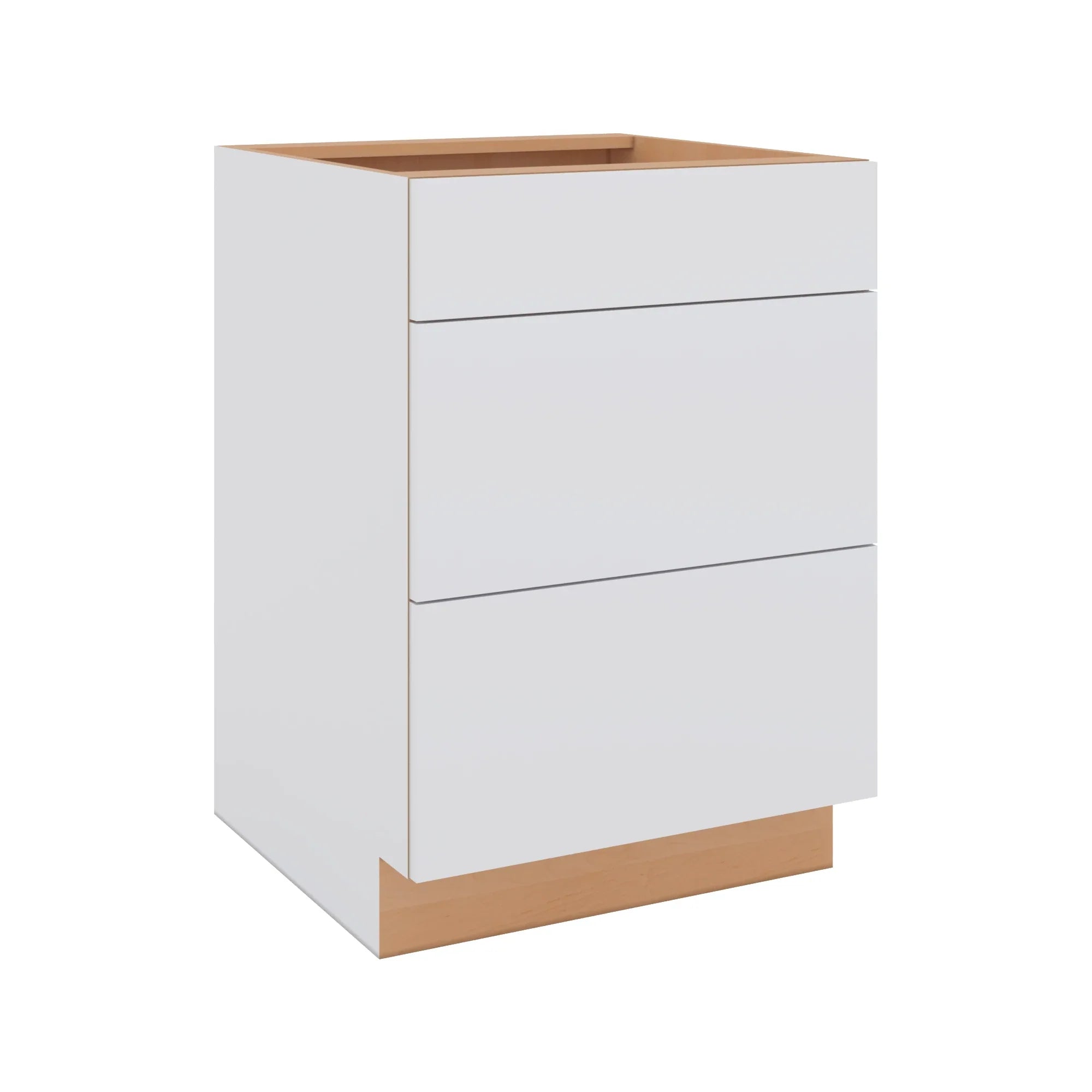 Modernform Cabinet Matte White 24" W X 34 1/2" H X 24" D  3 Drawer Base Cabinet